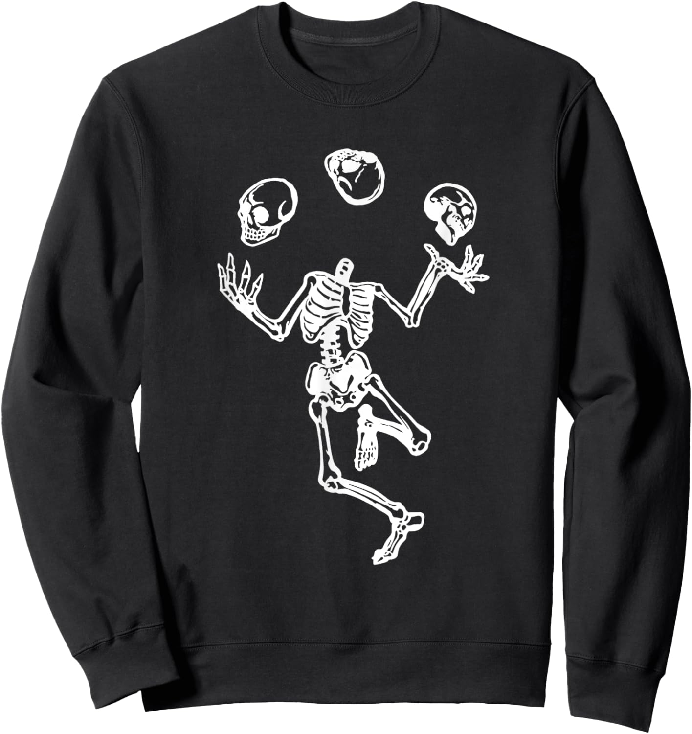 Skeleton Juggling Skulls Halloween Skull Skeleton Juggler Sweatshirt - Sweatshirt | Black