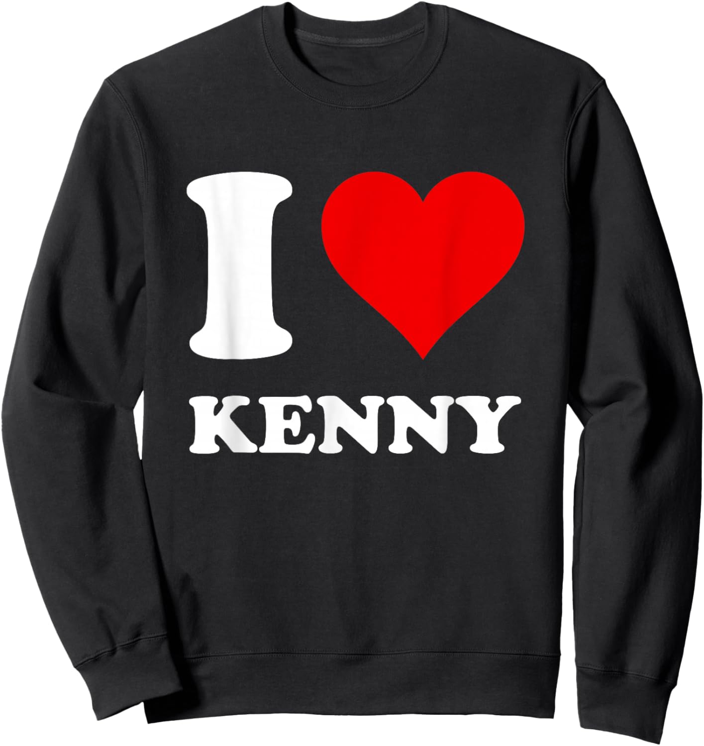 Red Heart I Love Kenny Sweatshirt - Sweatshirt | Black