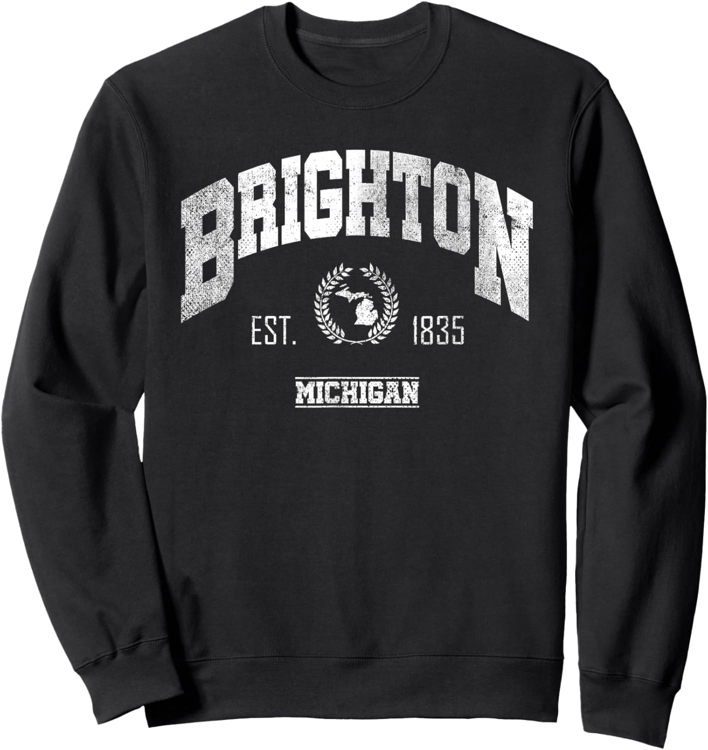 Brighton MI | Michigan | Vintage Throwback Sweatshirt - Sweatshirt | Black