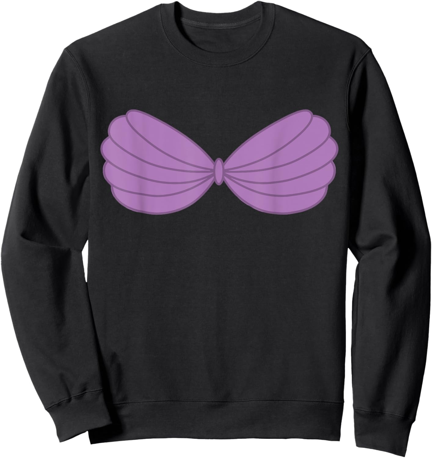 Purple Mermaid Seashell Bra Costume Sweatshirt - Sweatshirt | Black
