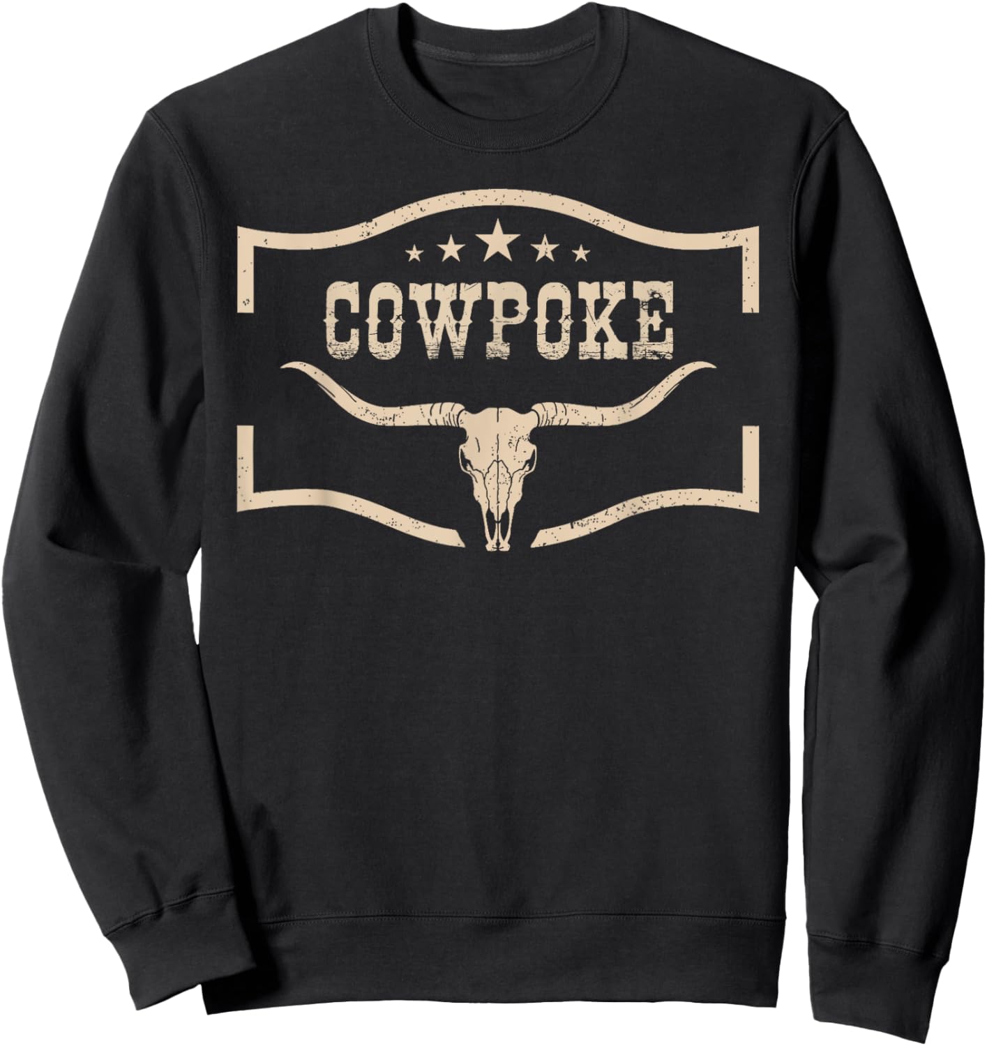 Western Cowpoke, I'm Just a Cowpoke In The Big Rodeo Retro Sweatshirt - Sweatshirt | Black