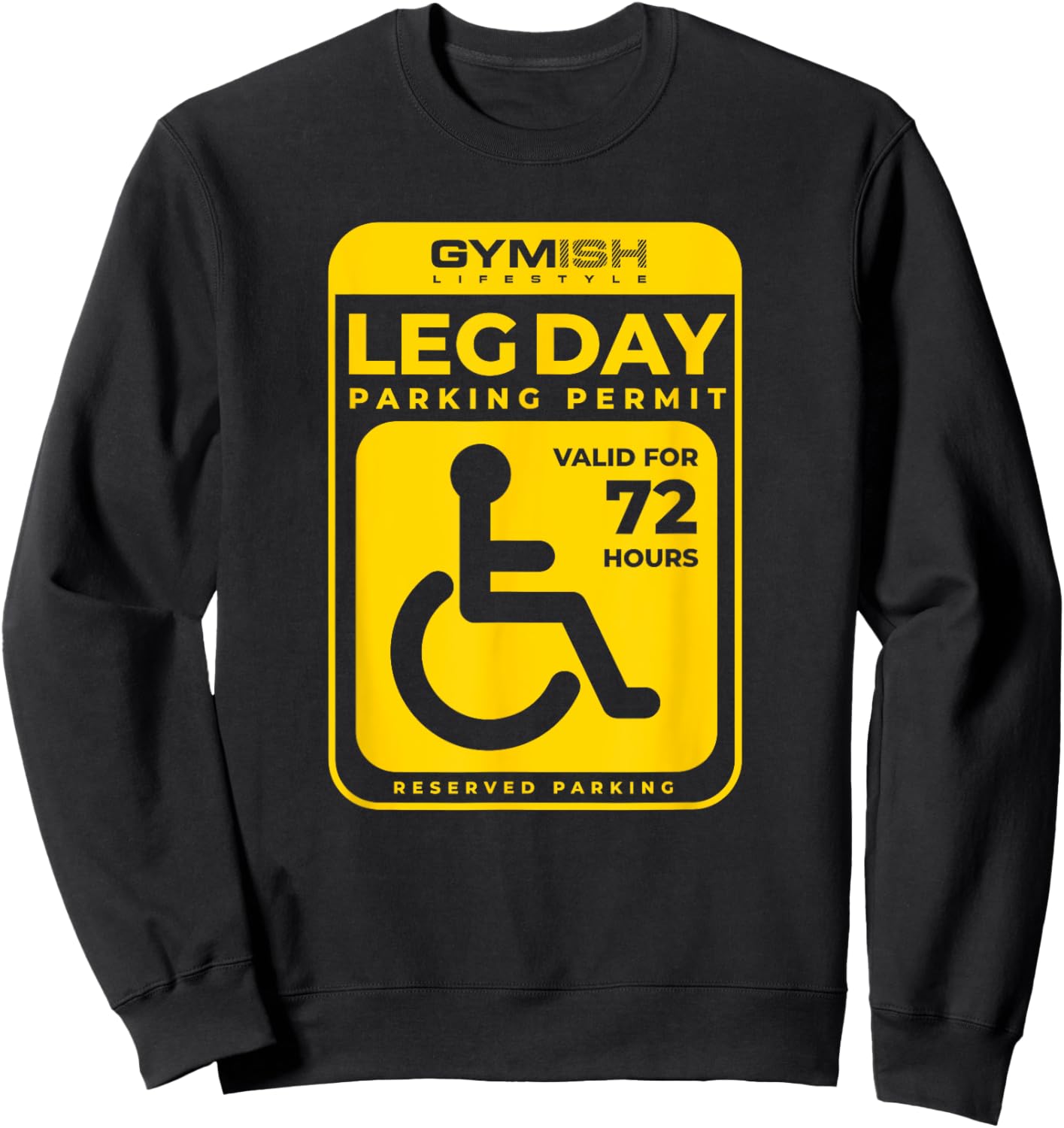 Leg Day Permit Weightlifting Workout Lifting Funny Gym Sweatshirt - Sweatshirt | Black