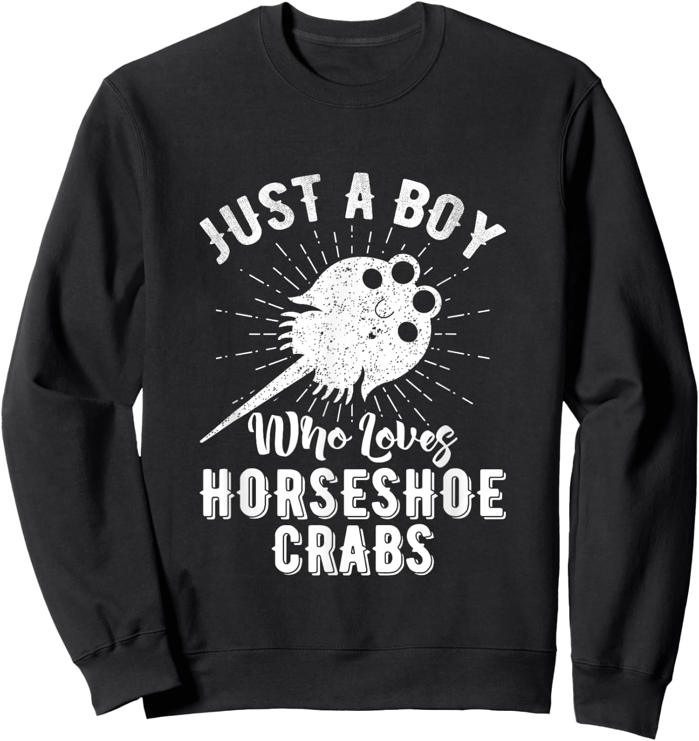 Just A Boy Who Loves Horseshoe Crabs Xiphosura Encycloart Sweatshirt - Sweatshirt | Black