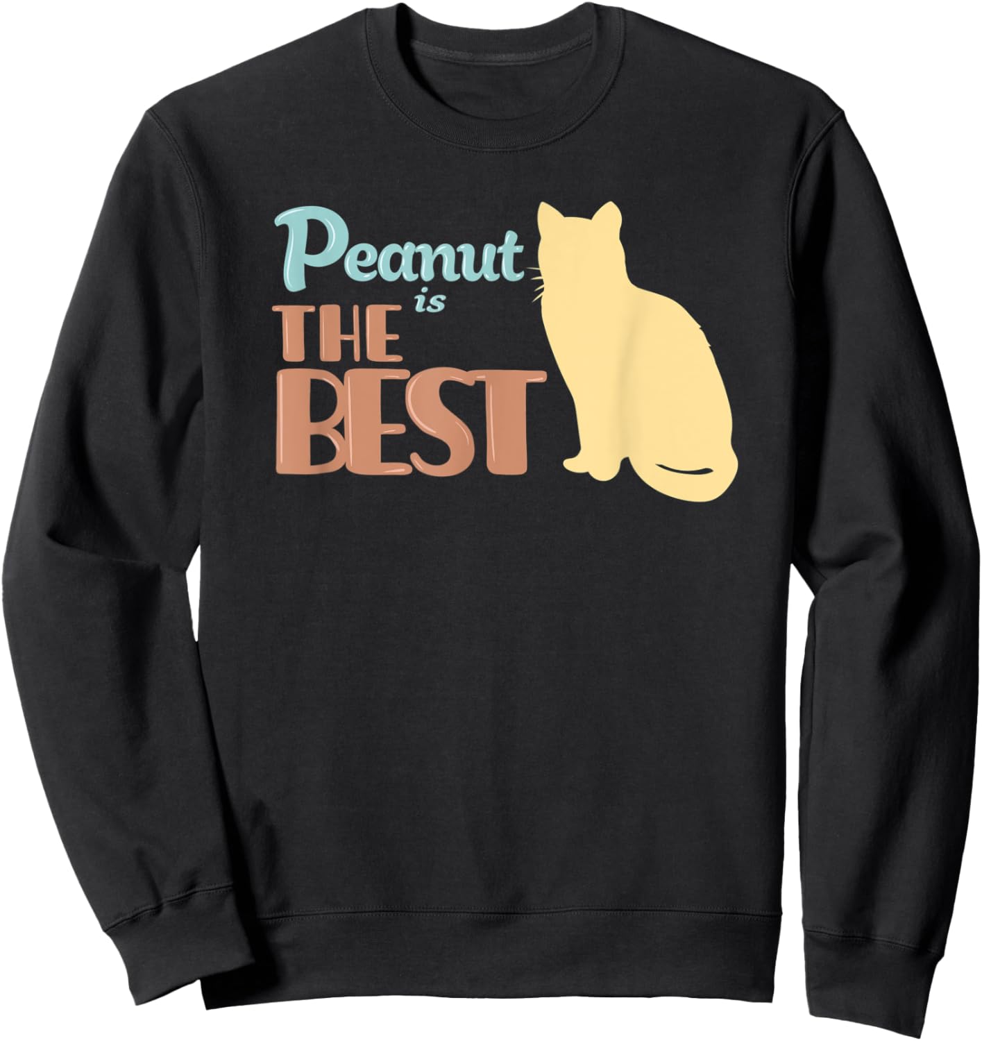 Peanut Cat Name Peanut Kitty Gift Women Kids Sweatshirt - Sweatshirt | Black
