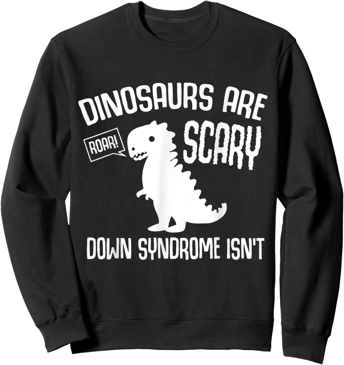 Cute Dinosaur World Down Syndrome Day Women Kids Sweatshirt - Sweatshirt | Black