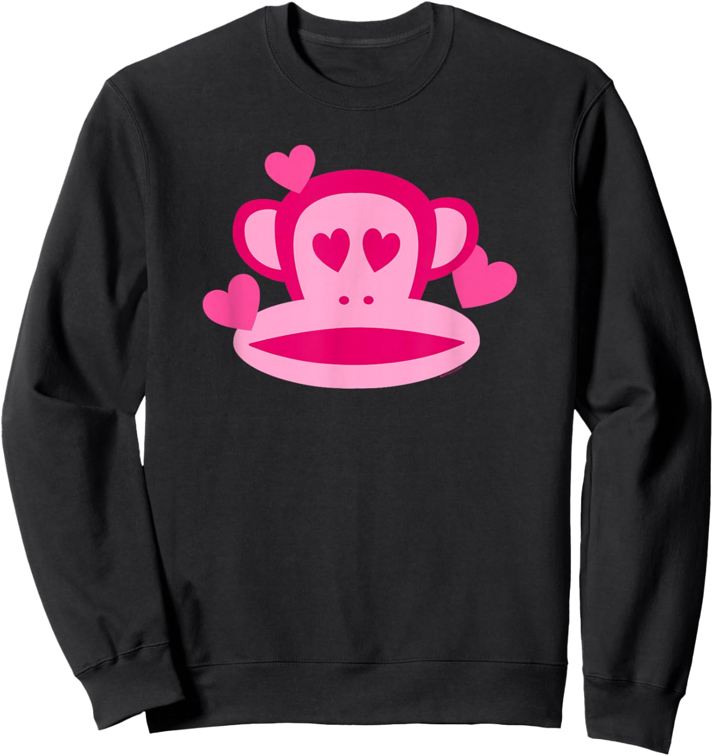 Paul Frank Adult Valentine's Day , Small, Grey, Short Sleeve, Classic Fit, Julius the Monkey Logo Sweatshirt - Sweatshirt | Black