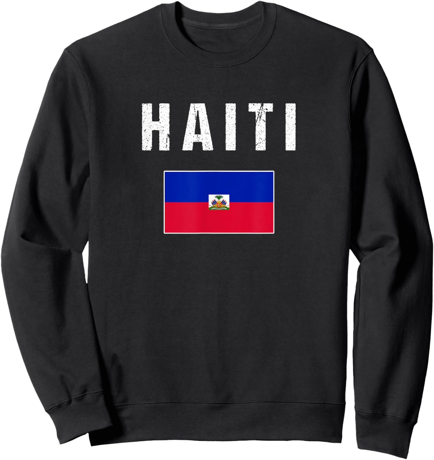 Haiti Haitian Flag Gift Women Youth Kids Sweatshirt - Sweatshirt | Black