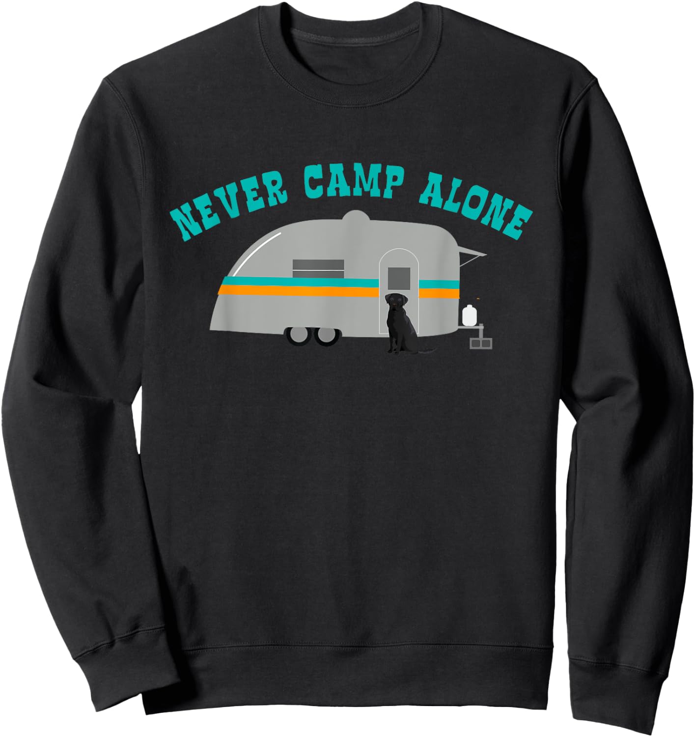 Black Labrador Retriever Gifts Lab Dog RV Trailer Camping Sweatshirt - Sweatshirt | Black