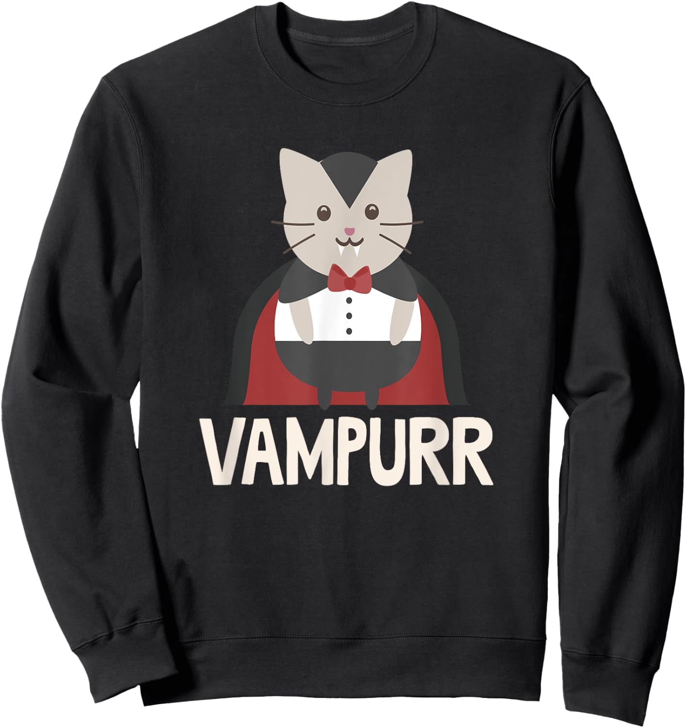 Vampurr Funny Vampire Cat Halloween Gift Sweatshirt - Sweatshirt | Black