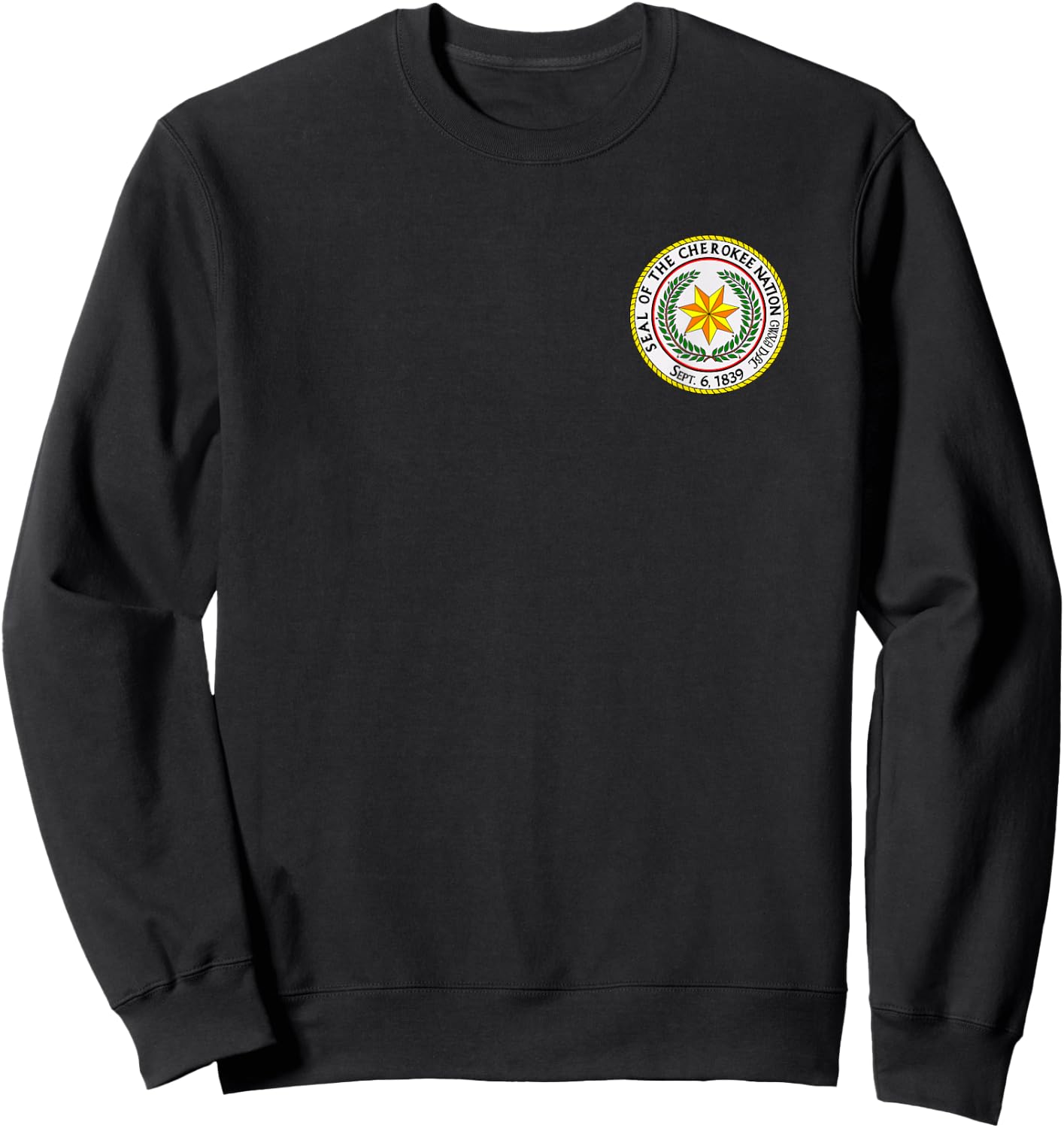 Double Sided Seal of The Cherokee Nation Native American Sweatshirt - Sweatshirt | Black