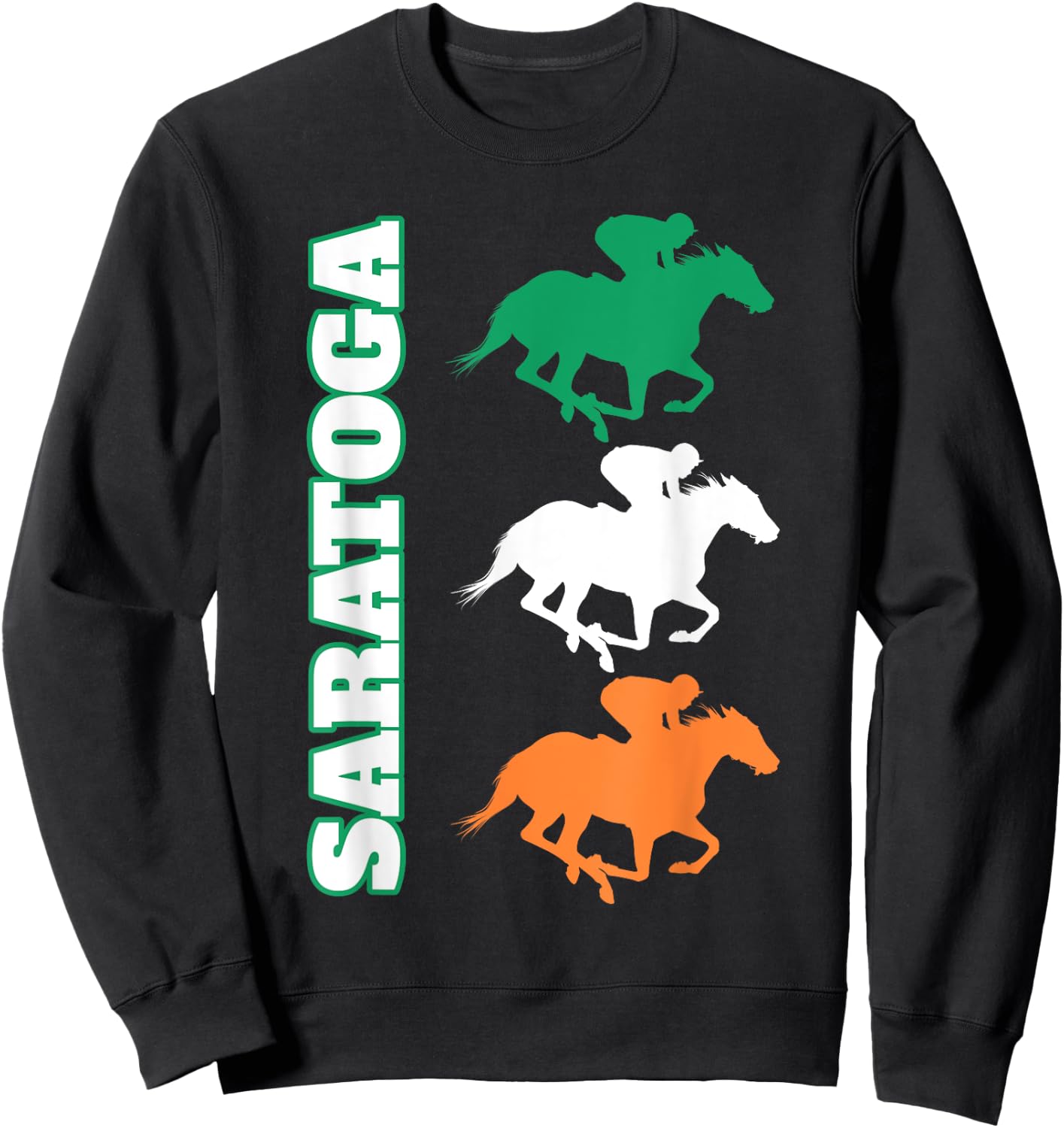 Saratoga Springs Upstate New York Horse Racing Sweatshirt - Sweatshirt | Black