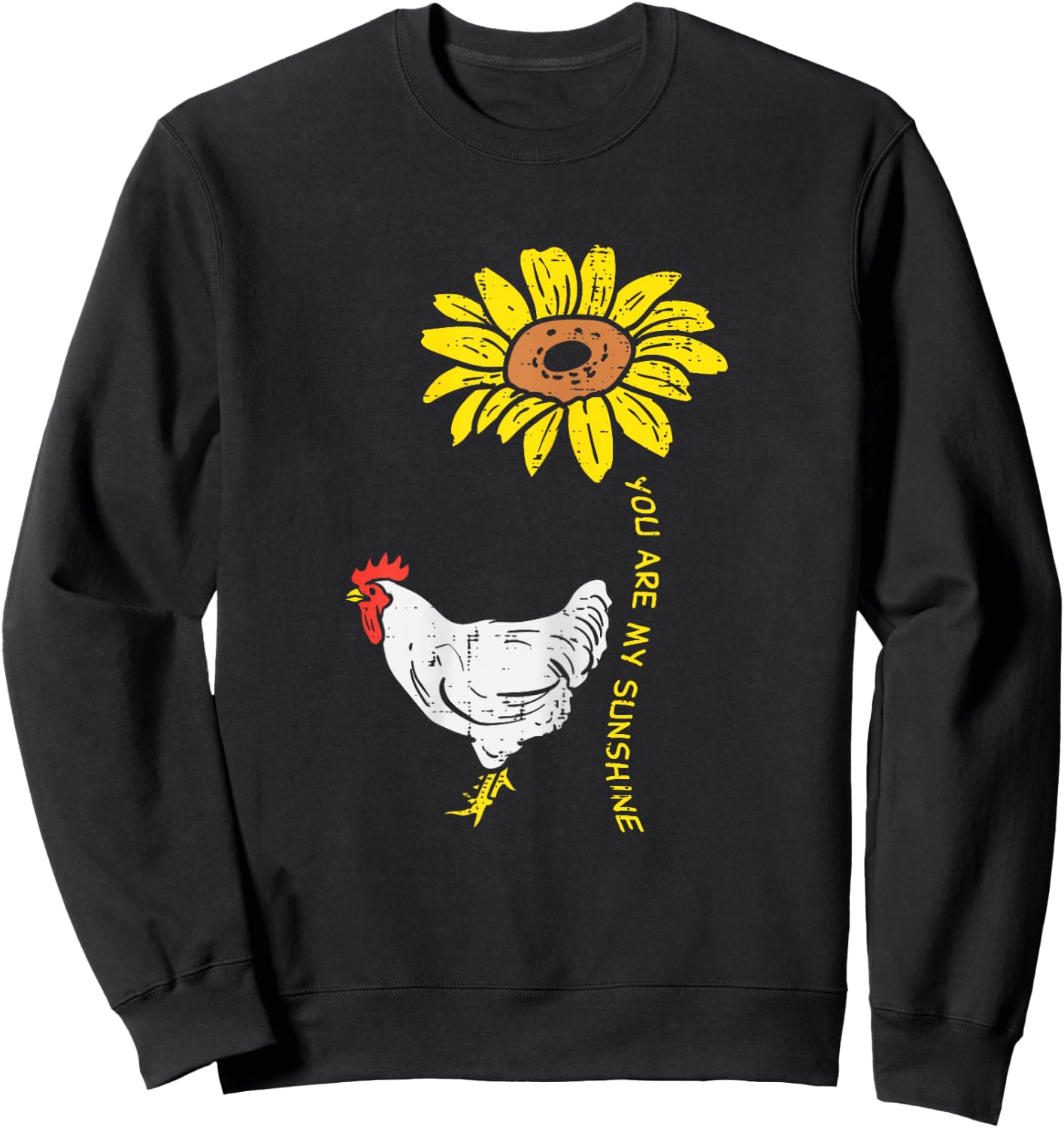 Sunshine Sunflower Chicken Farm Animal Farming Farmer Gift Sweatshirt - Sweatshirt | Black