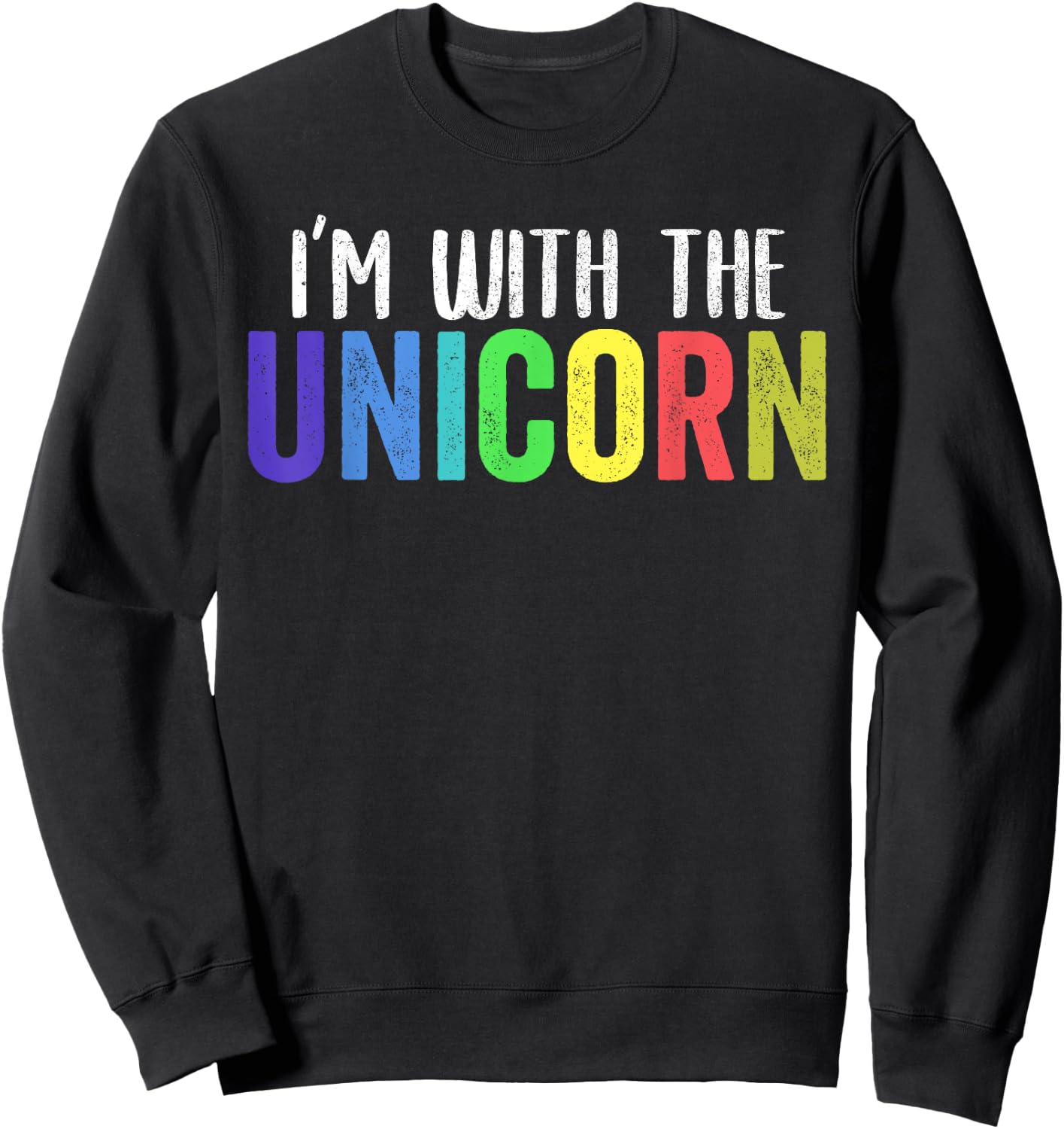 Halloween Costume for Parents Daughter I'm With The Unicorn Sweatshirt - Sweatshirt | Black