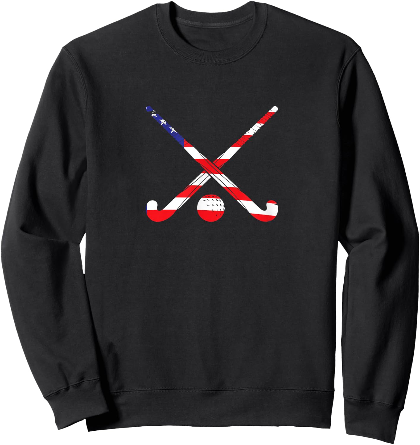 American Flag Field Hockey Patriot USA Sports Player Sweatshirt - Sweatshirt | Black