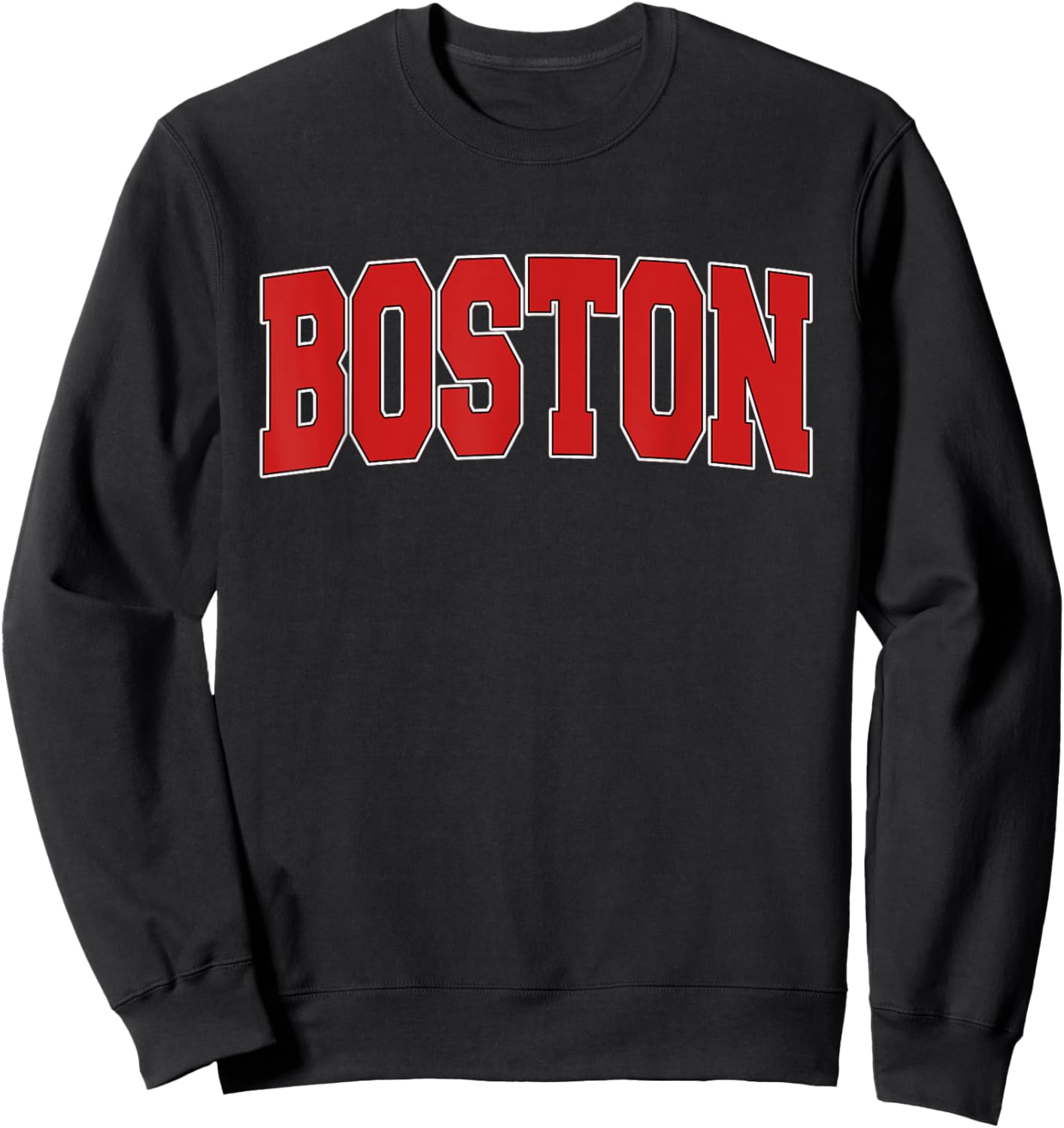 BOSTON MA MASSACHUSETTS Varsity Style USA Vintage Sports Sweatshirt - Sweatshirt | Black