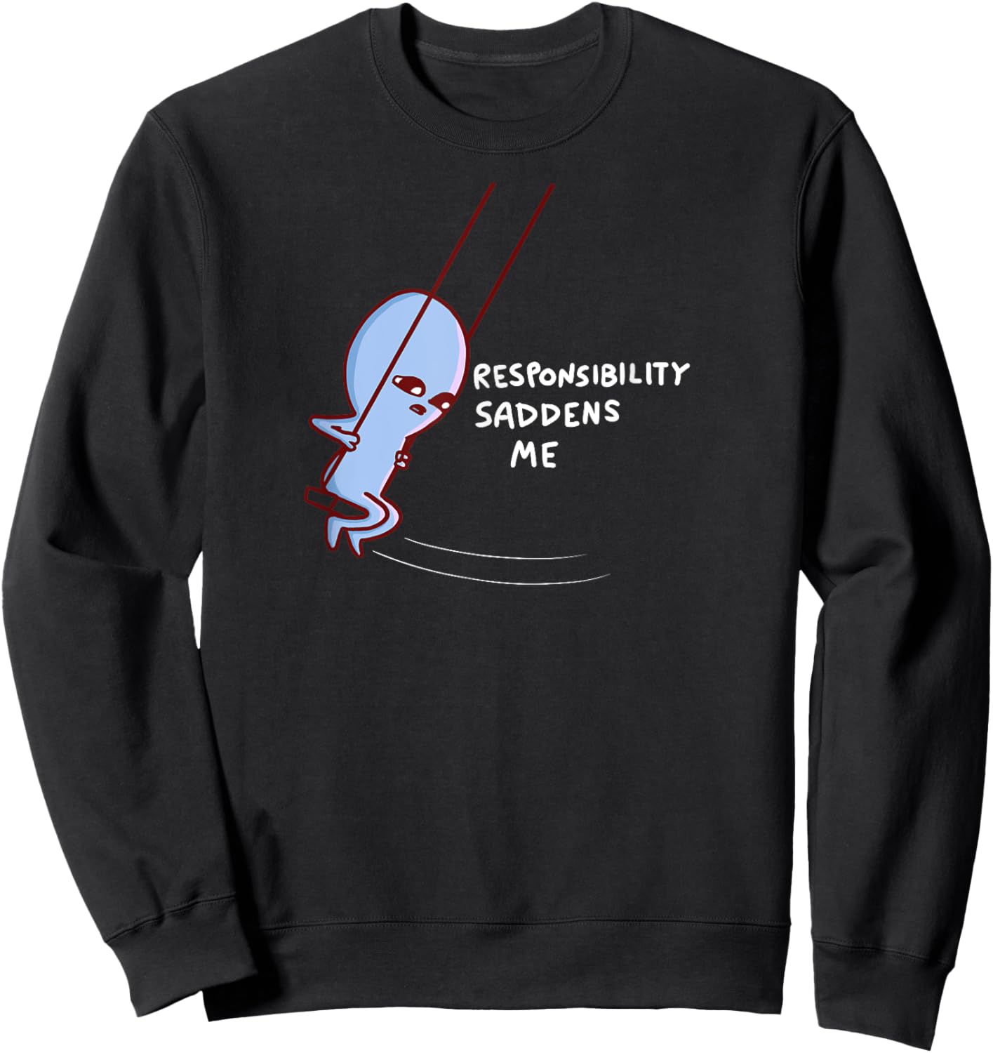 Threadless Nathan W. Pyle Responsibility Saddens Me Graphic Sweatshirt - Sweatshirt | Black