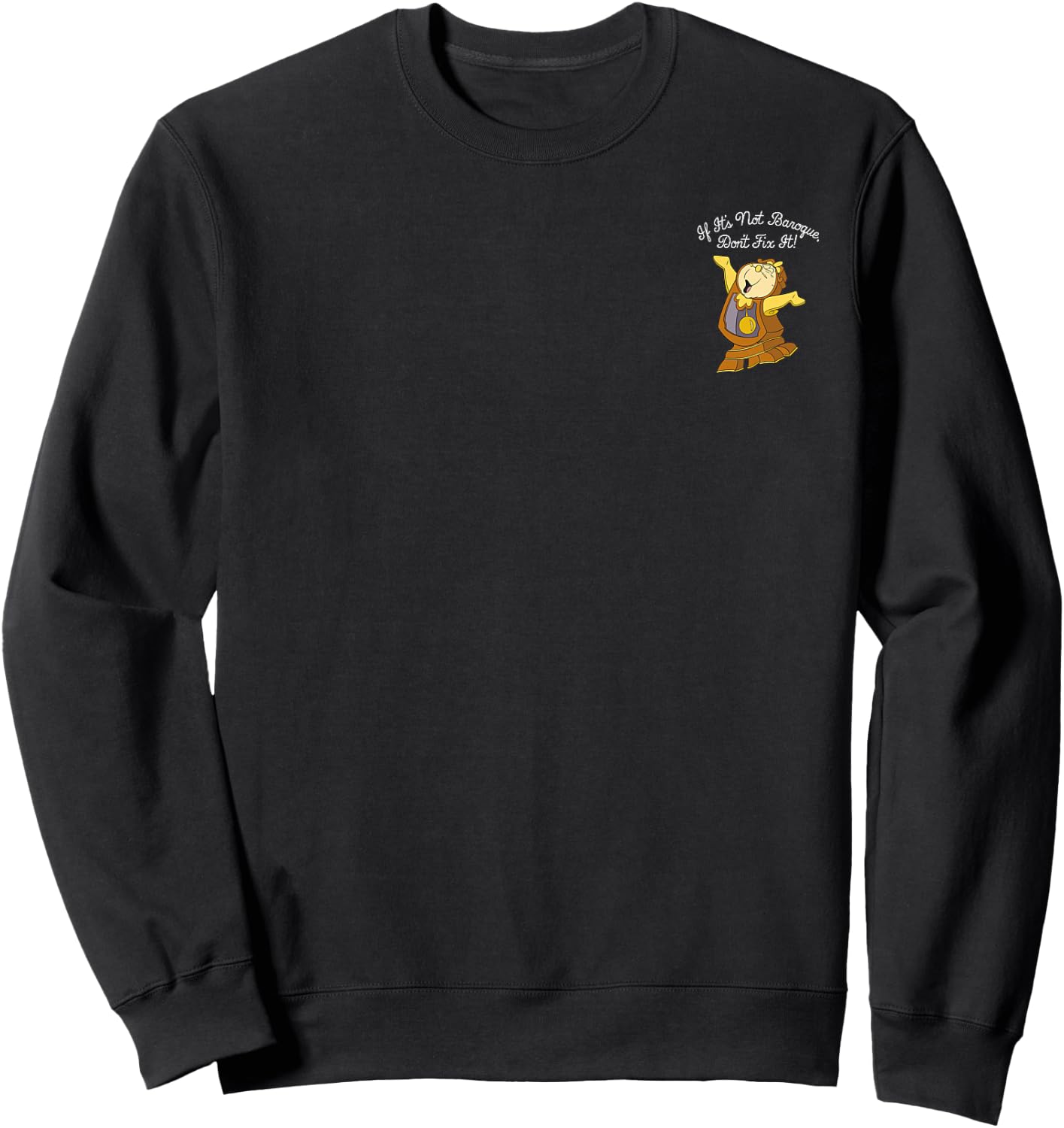 Disney Beauty & The Beast Cogsworth If It's Not Baroque Sweatshirt - Sweatshirt | Black