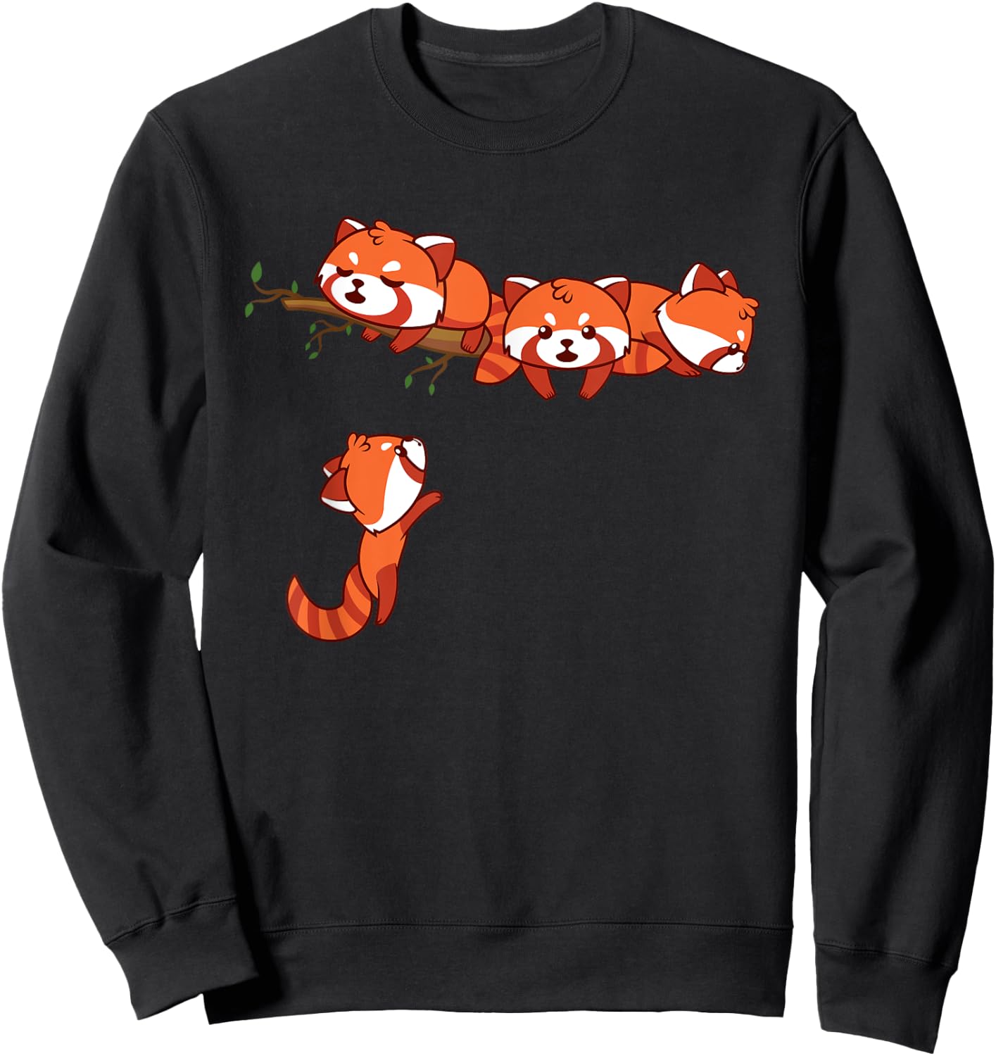 Pocket Series Red Panda Funny Playing Bear Animal Lover Gift Sweatshirt - Sweatshirt | Black