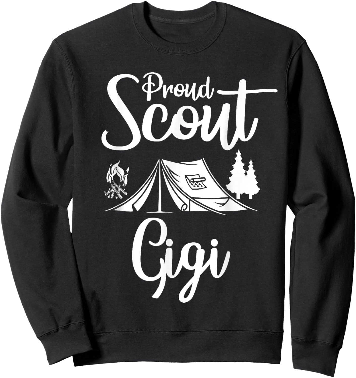 Proud Scout Gigi Camping Scouting Tent Scout Mom Leader Sweatshirt - Sweatshirt | Black