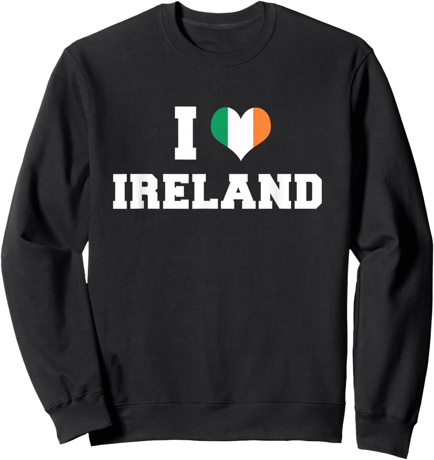 Ireland Patriotic Shirt I Love Ireland Republic Heart Flag Sweatshirt - Sweatshirt | Black