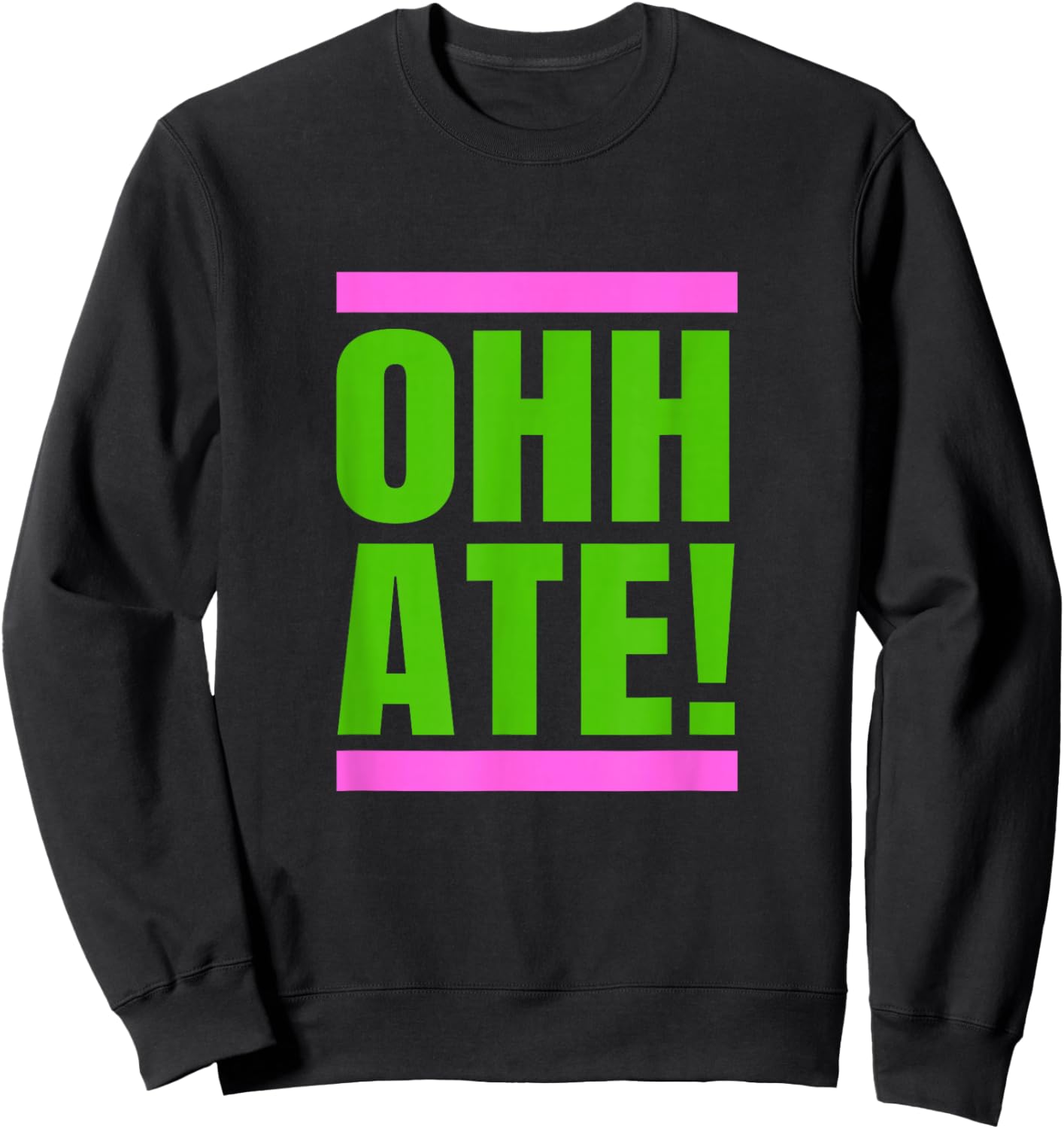 Pink and Green Ohh Ate! 08 Pink & Green Color Sweatshirt - Sweatshirt | Black