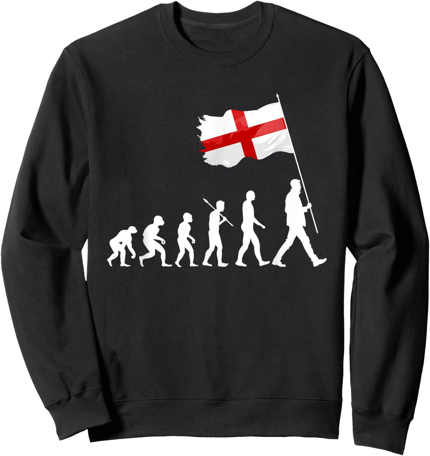 Evolution England Flag English Saint George's Day Patriotic Sweatshirt - Sweatshirt | Black