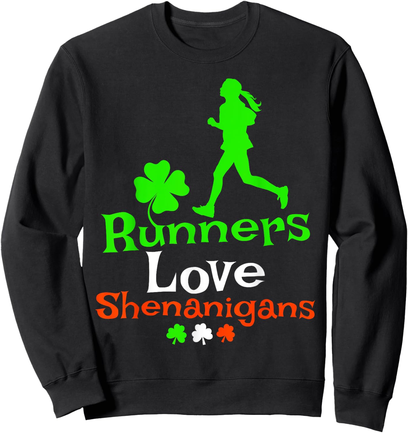 Runners Love Shenanigans - Women's St Patricks Day Road Race Sweatshirt - Sweatshirt | Black