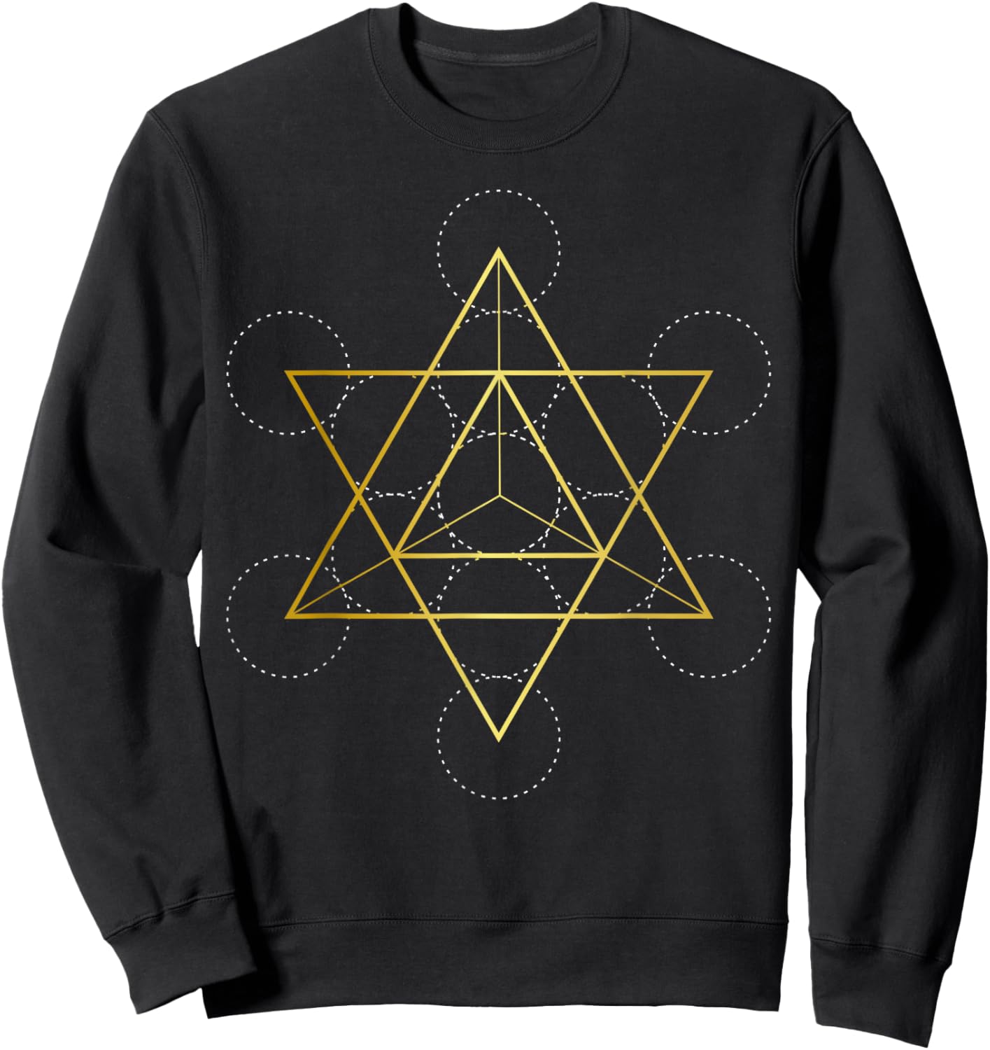 Star Tetrahedron Sacred Geometry Art Sweatshirt - Sweatshirt | Black