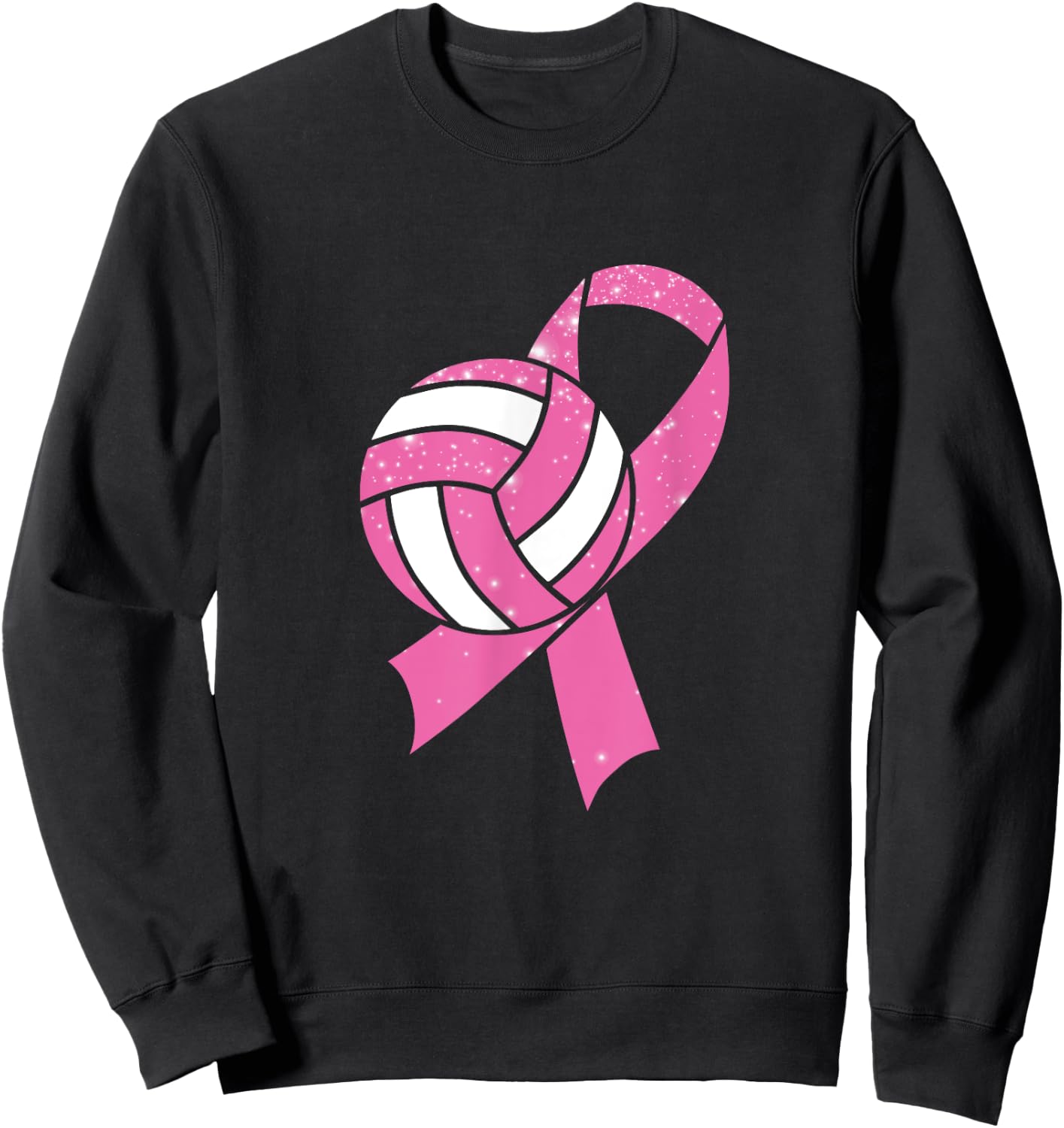 Breast Cancer Awareness Survivor Fighter Volleyball Player Sweatshirt - Sweatshirt | Black
