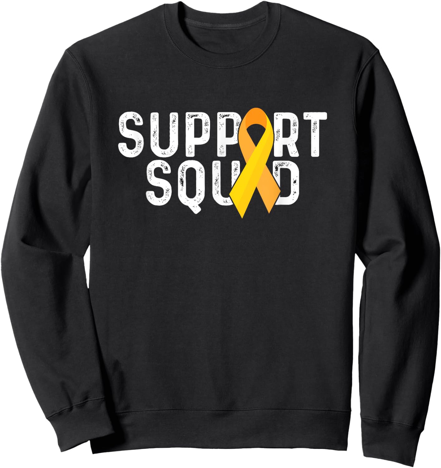 Support Squad | Yellow Ribbon | Childhood Cancer Awareness Sweatshirt - Sweatshirt | Black