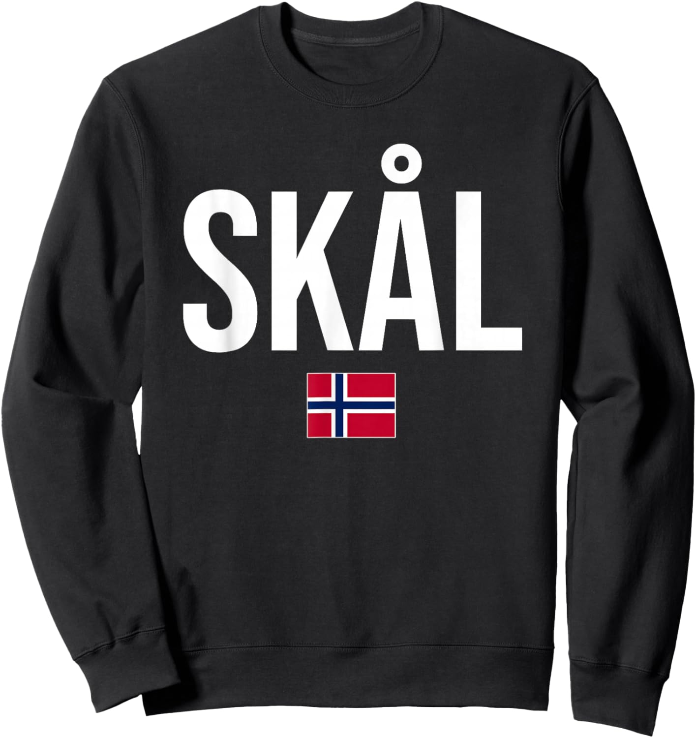 Norwegian Phrases and Sayings Gift Store Cheers in Norwegian Norway - -Adults, Black, Small, Short Sleeve, Modern, Lightweight, Cotton, Polyester Sweatshirt - Sweatshirt | Black