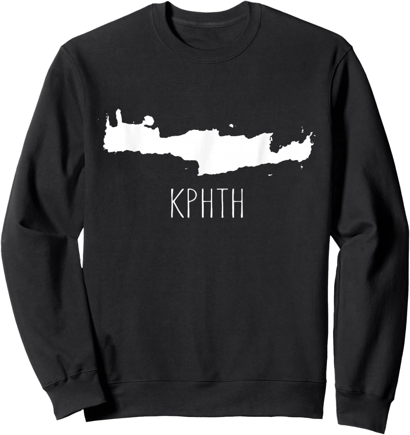 Karte von Kreta, Griechenland und "Kreta" auf Griechisch Sweatshirt - Sweatshirt | Black