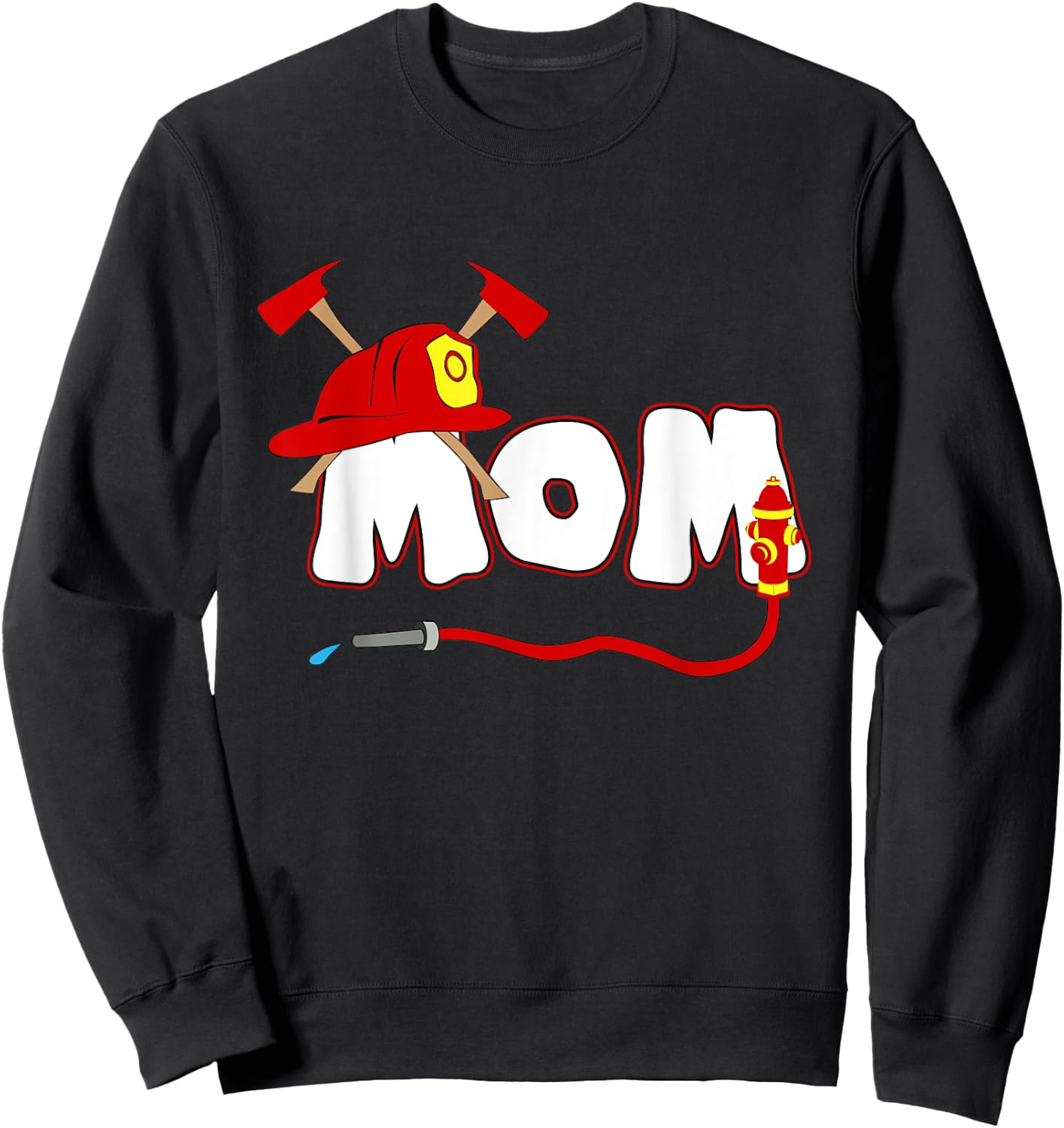Firefighter Mom Mommy Shirt Fire Department Hydrant Gift Sweatshirt - Sweatshirt | Black