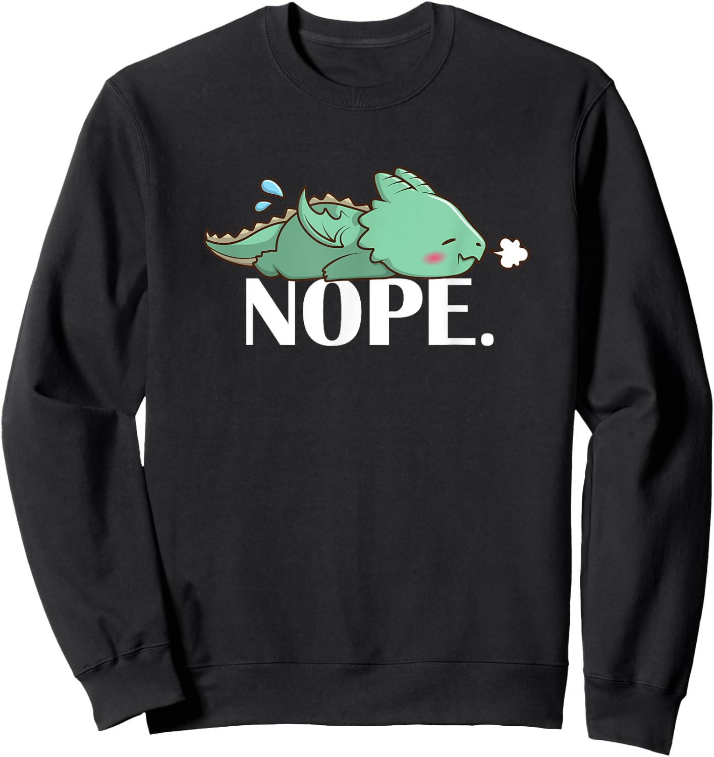 Funny Chibi Kawaii Kids Napping NOPE Dragon Lover Sweatshirt - Sweatshirt | Black