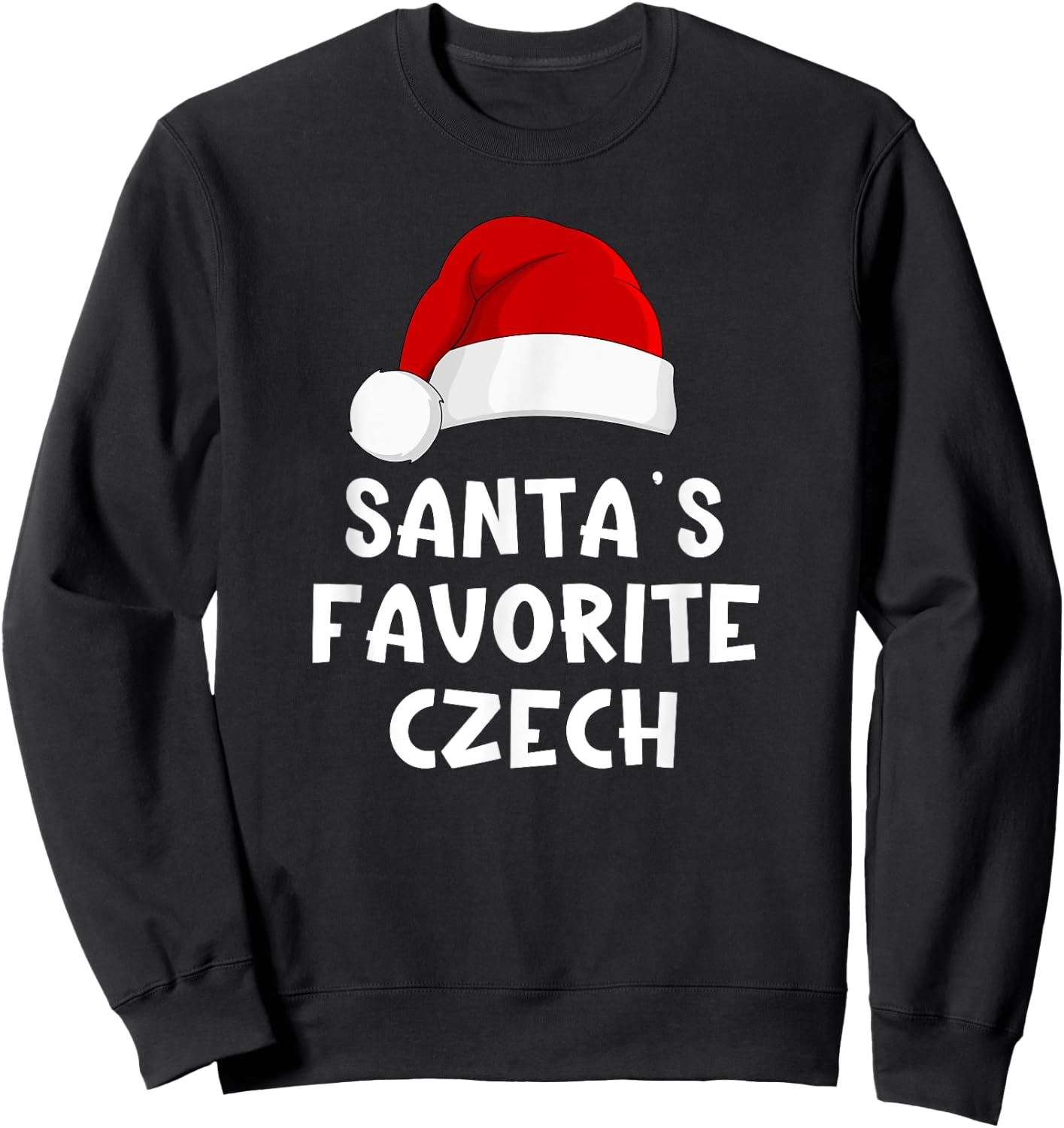 Christmas Santa's Favorite Czech Funny Xmas Pajama Republic Sweatshirt - Sweatshirt | Black