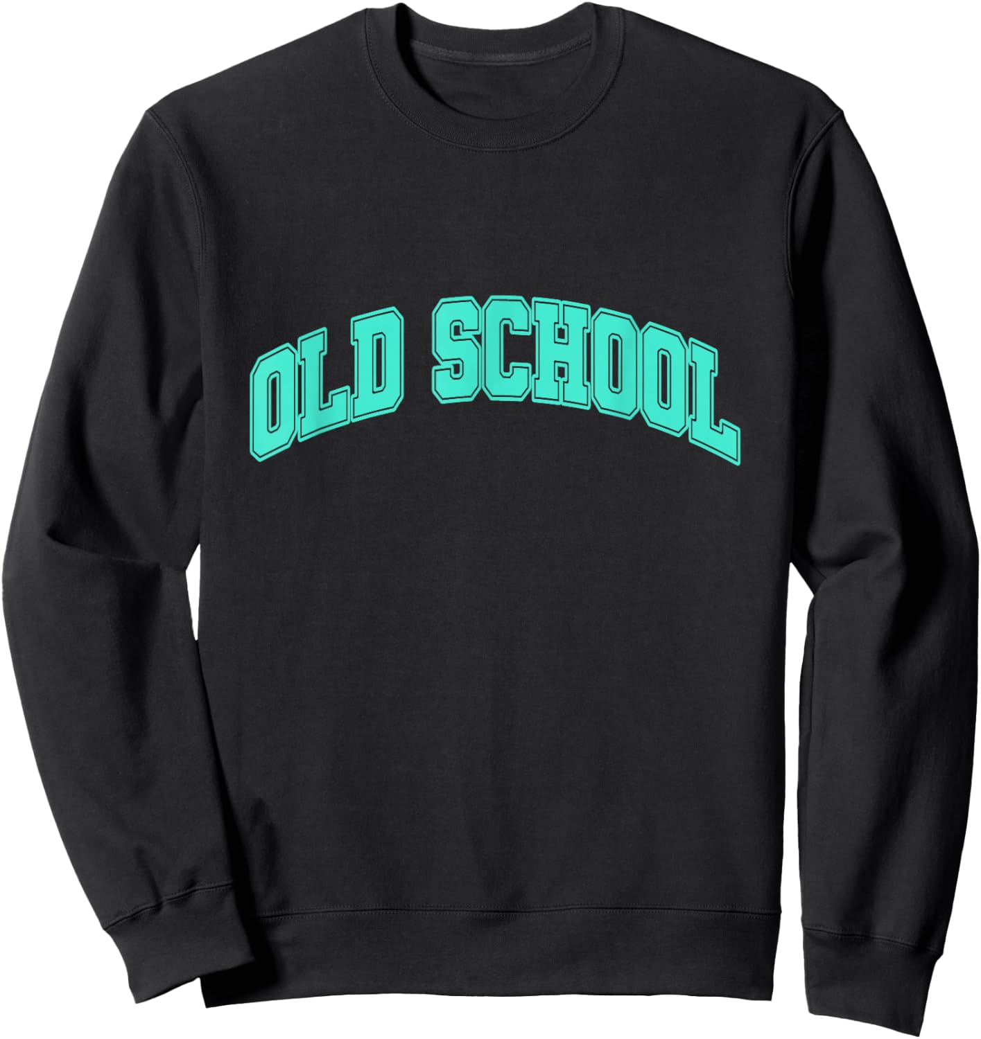 Teal Aqua Old School Teal Aqua Graphic Sweatshirt - Sweatshirt | Black