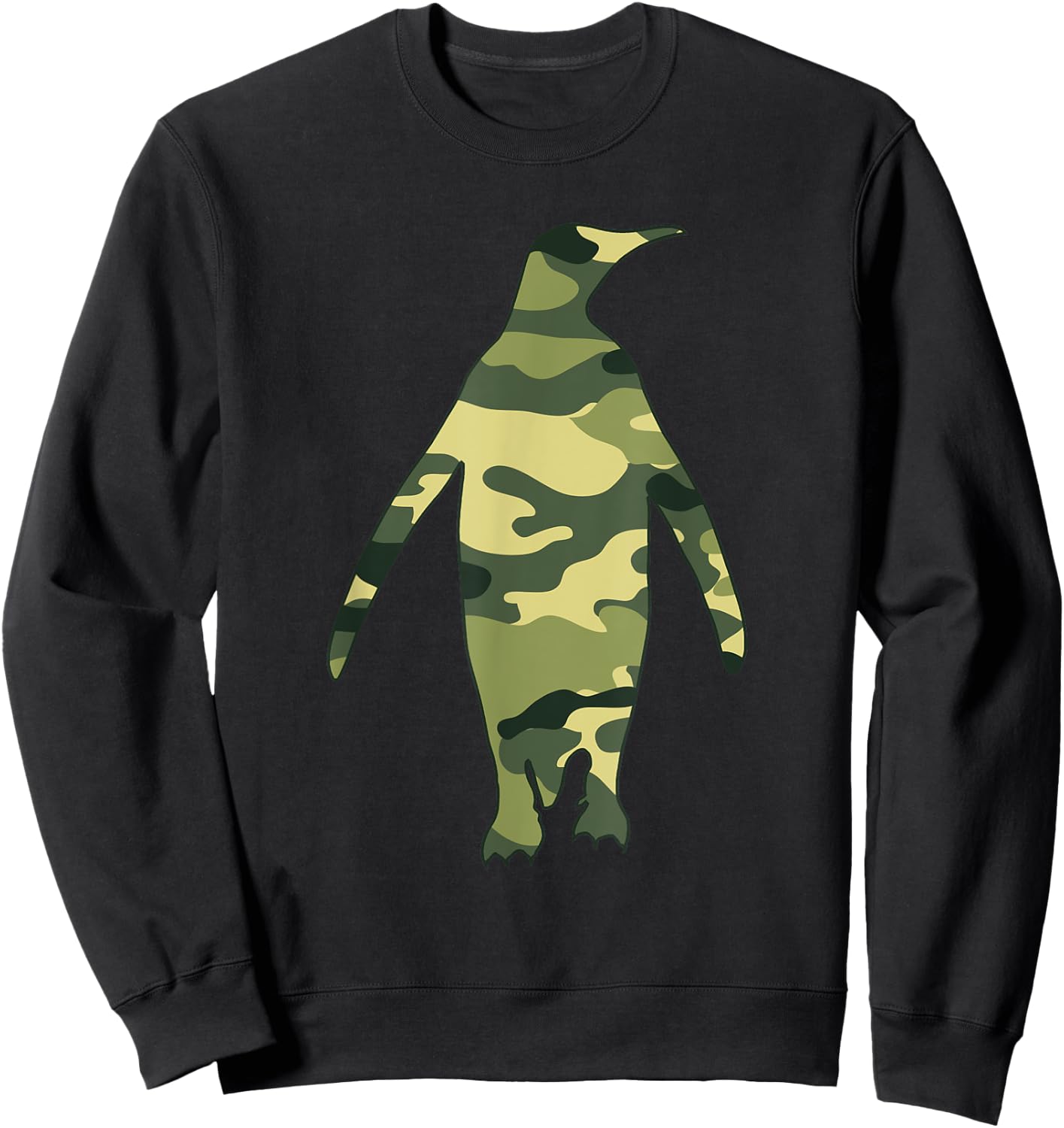 Military Penguin Camo Men Print US Bird Animal Veteran Gift Sweatshirt - Sweatshirt | Black