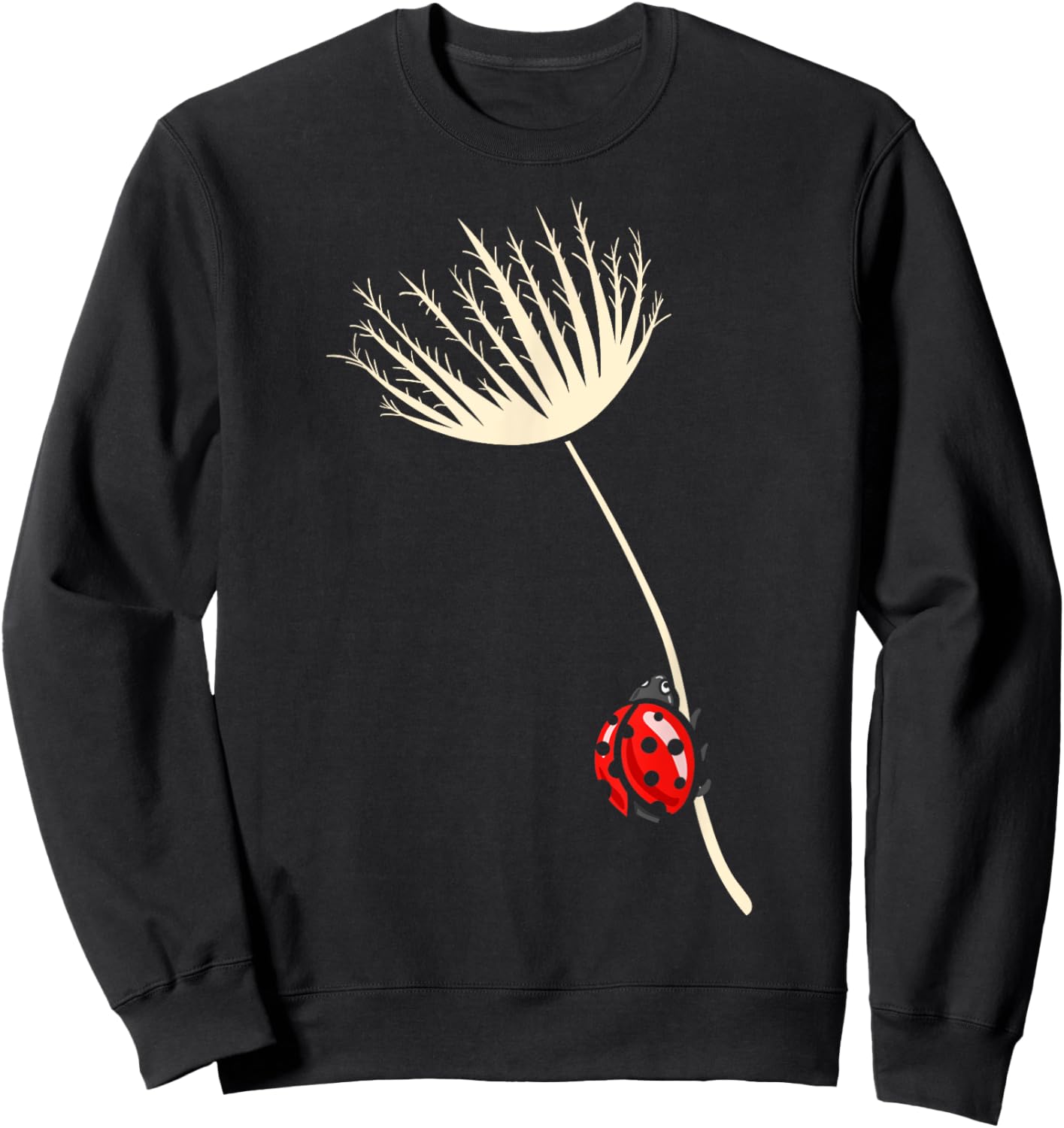 Ladybird, Dandelion, Ladybird Lover, Ladybird, Floral Sweatshirt - Sweatshirt | Black