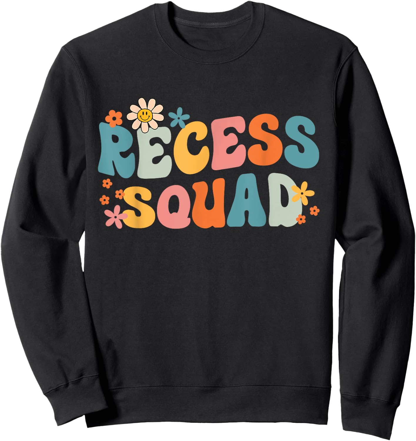 Recess Crew Squad Teachers Students Monitor Back to School Women Girls Kids Sweatshirt - Sweatshirt | Black