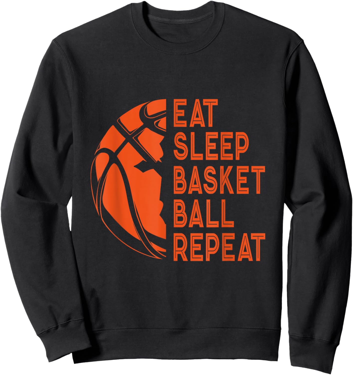 Basketball Player Eat Sleep Basketball Repeat Sweatshirt - Sweatshirt | Black