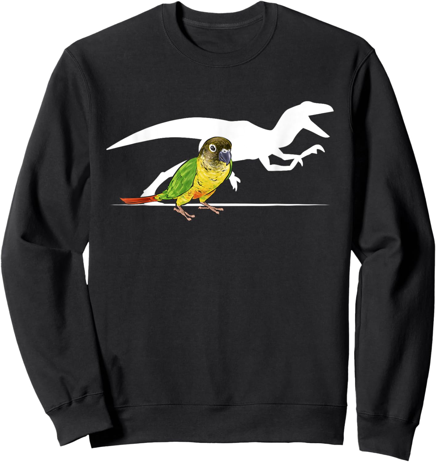 Green Cheeked Conure Raptor Dinosaur Parrot Bird Conure Sweatshirt - Sweatshirt | Black
