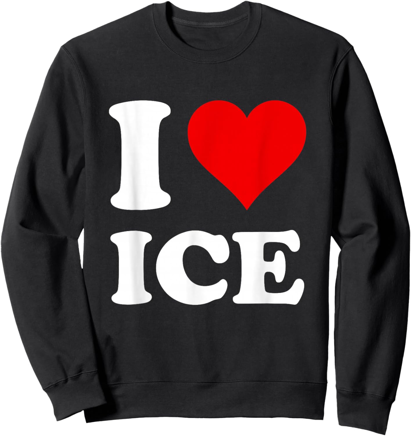 Red Heart I Love Ice Sweatshirt - Sweatshirt | Black