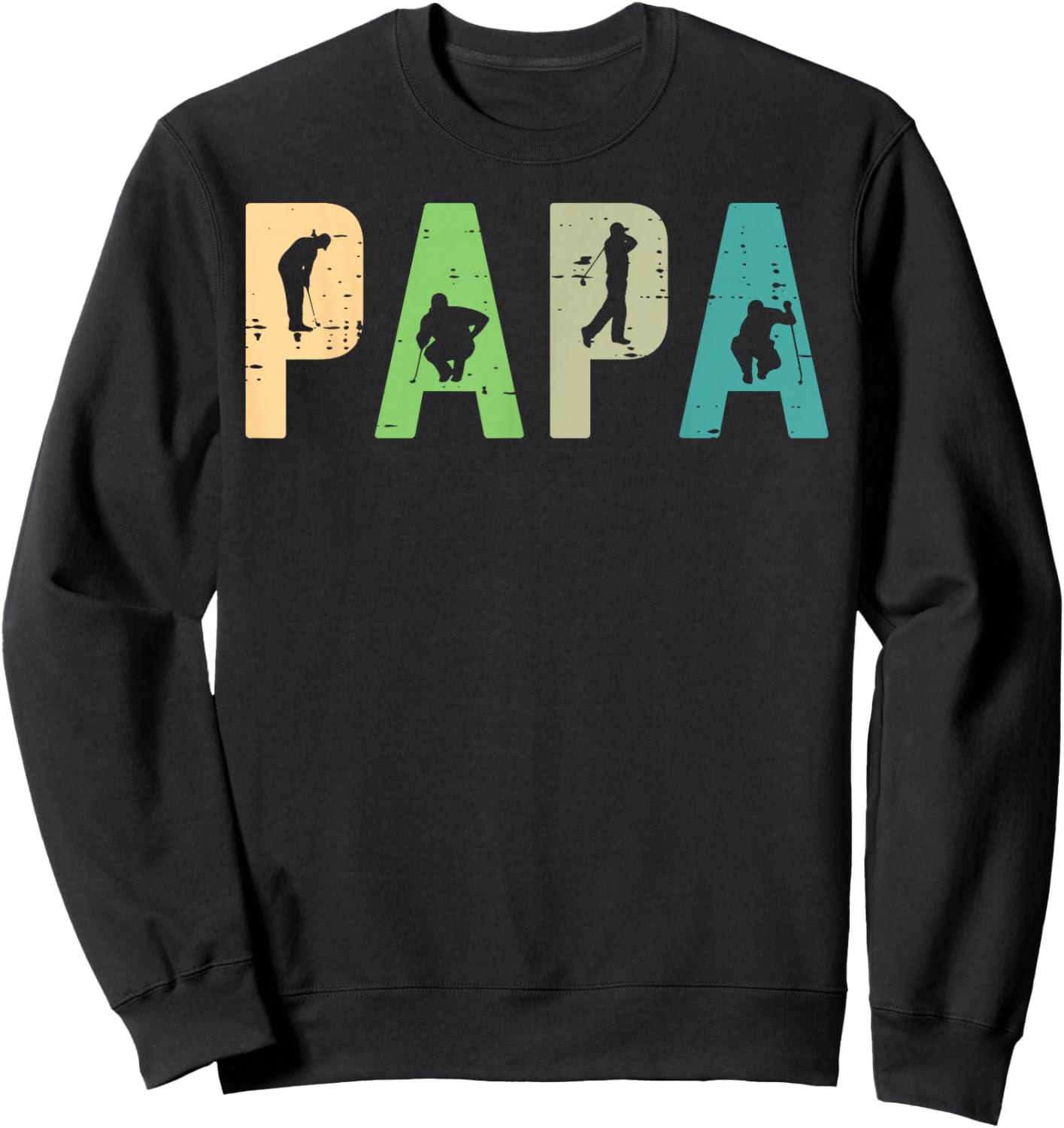 Papa Golf Silhouette Cool Golfing Sport Golfer Dad Daddy Men Sweatshirt - Sweatshirt | Black