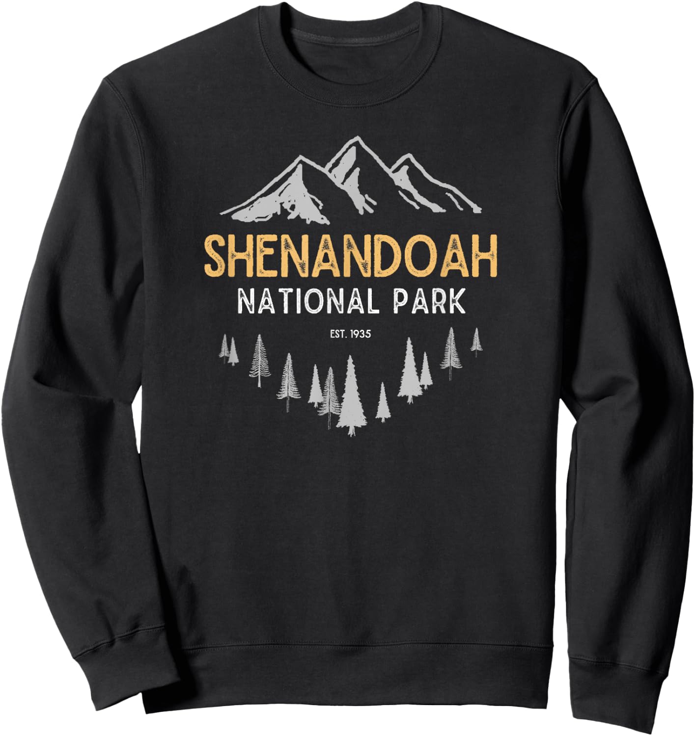 Shenandoah National Park Est 1935 Vintage Virginia Sweatshirt - Sweatshirt | Black