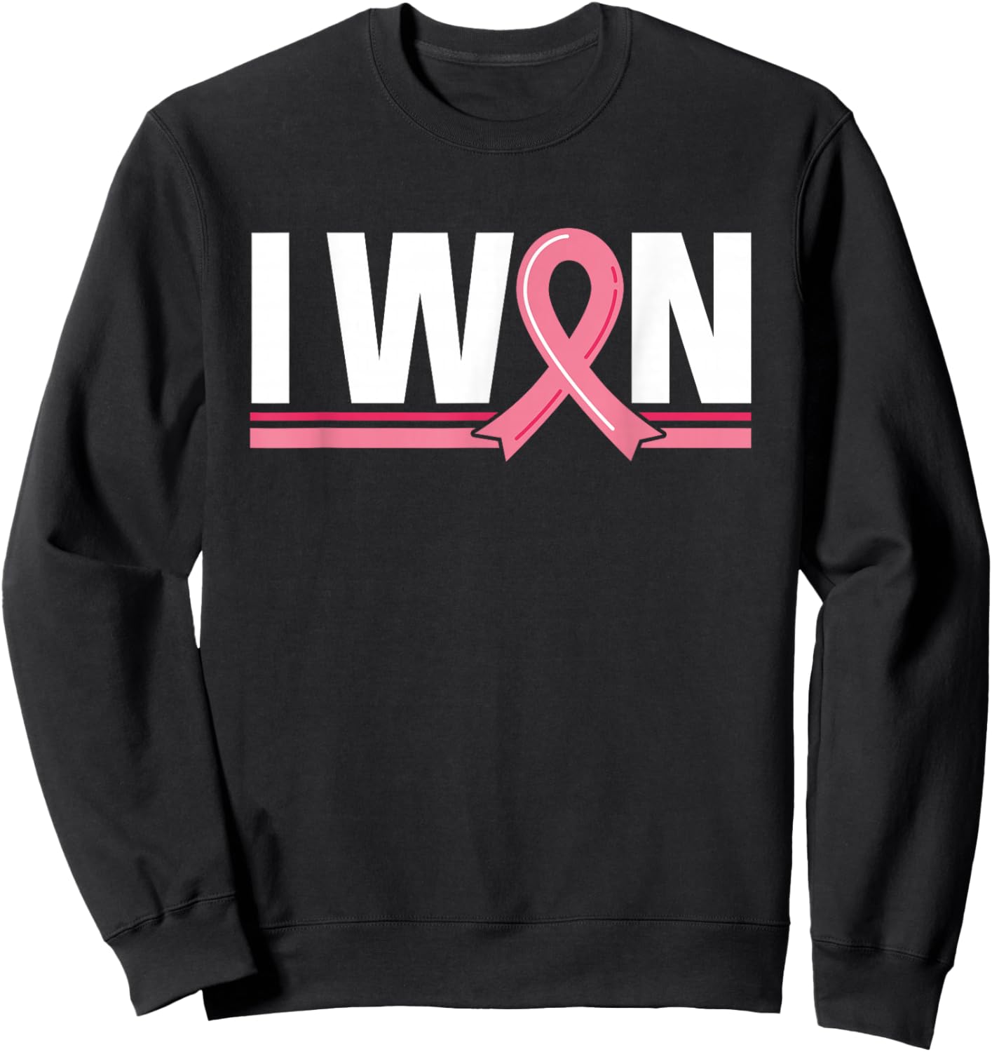 I Won Pink Support Fight Awareness Breast Cancer Sweatshirt - Sweatshirt | Black