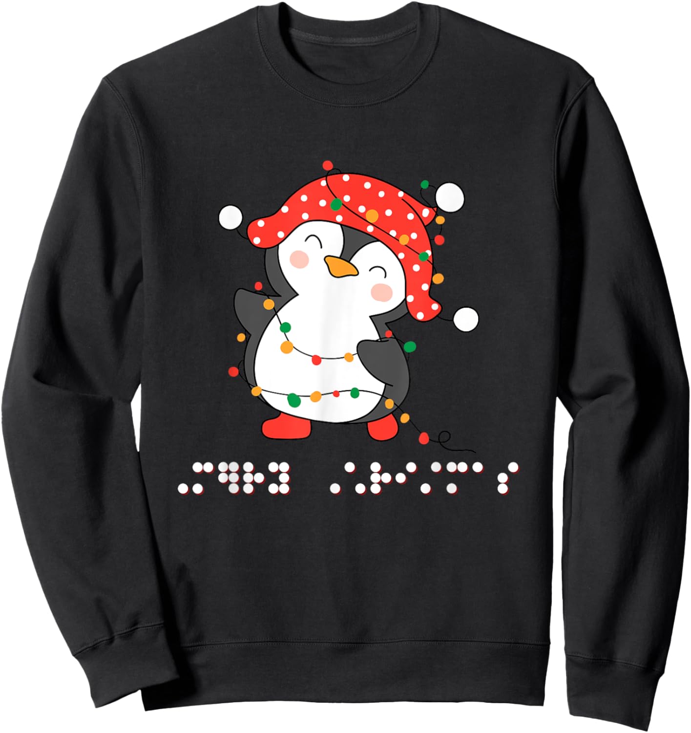 Sim Braille Christmas Clothing Accessories Kids Teacher TVI Sweatshirt - Sweatshirt | Black