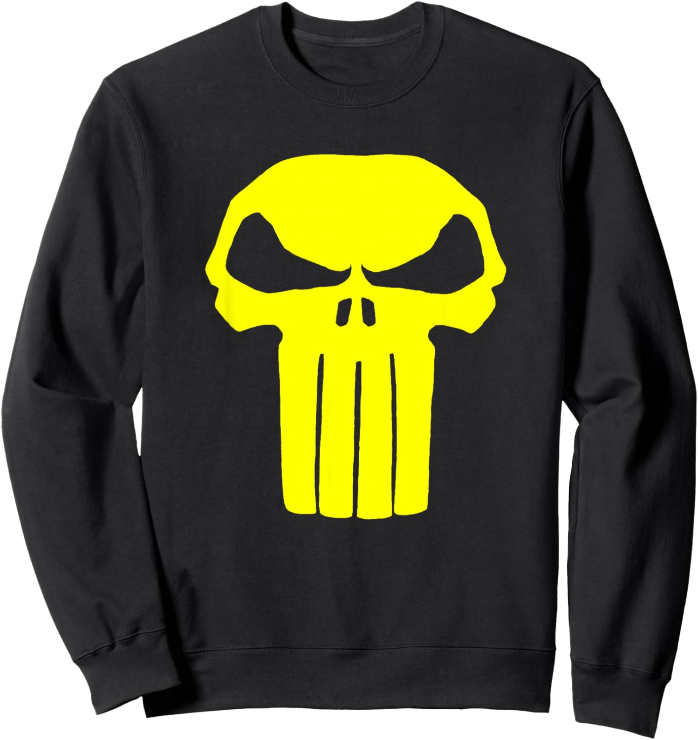 Marvel Punisher Yellow Skull Vintage Chest Logo Sweatshirt - Sweatshirt | Black