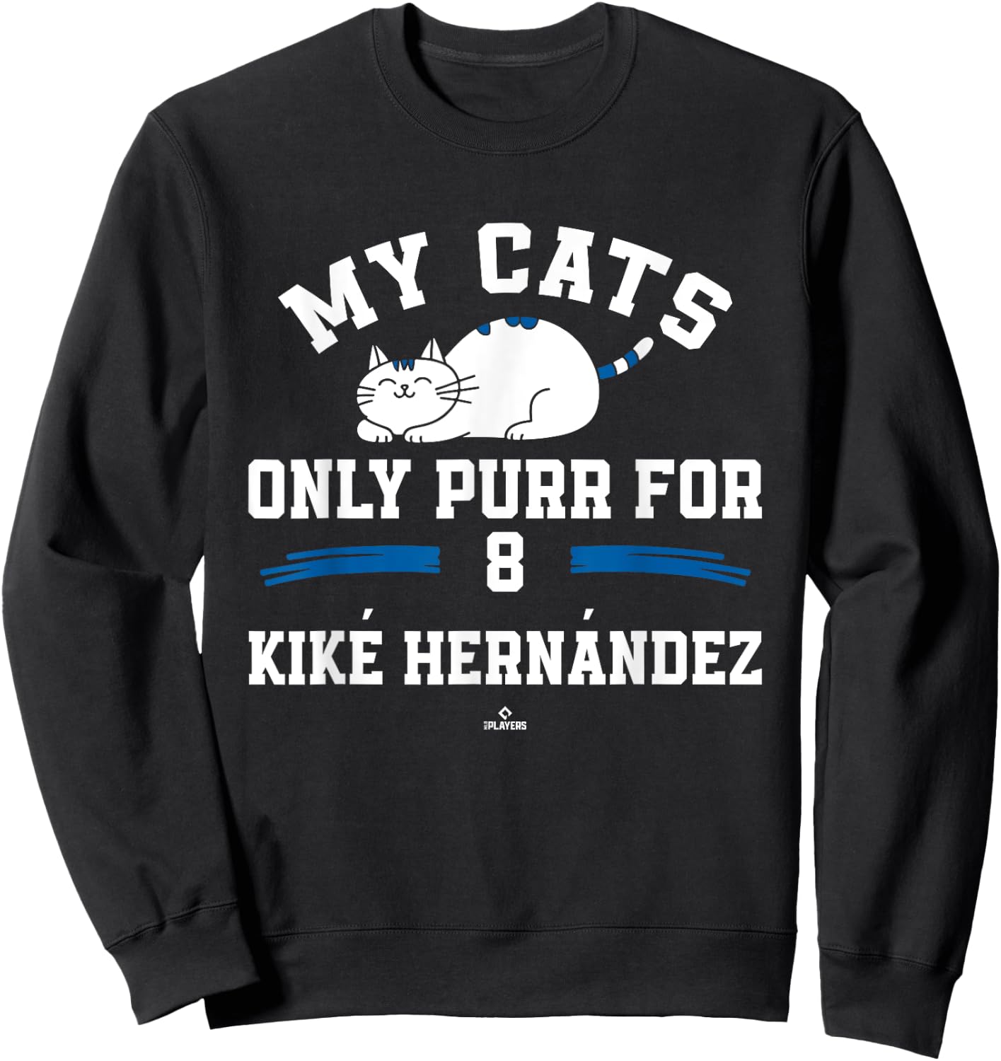 Cat Lovers for Kiké Hernández Los Angeles Baseball MLBPA Sweatshirt - Sweatshirt | Black