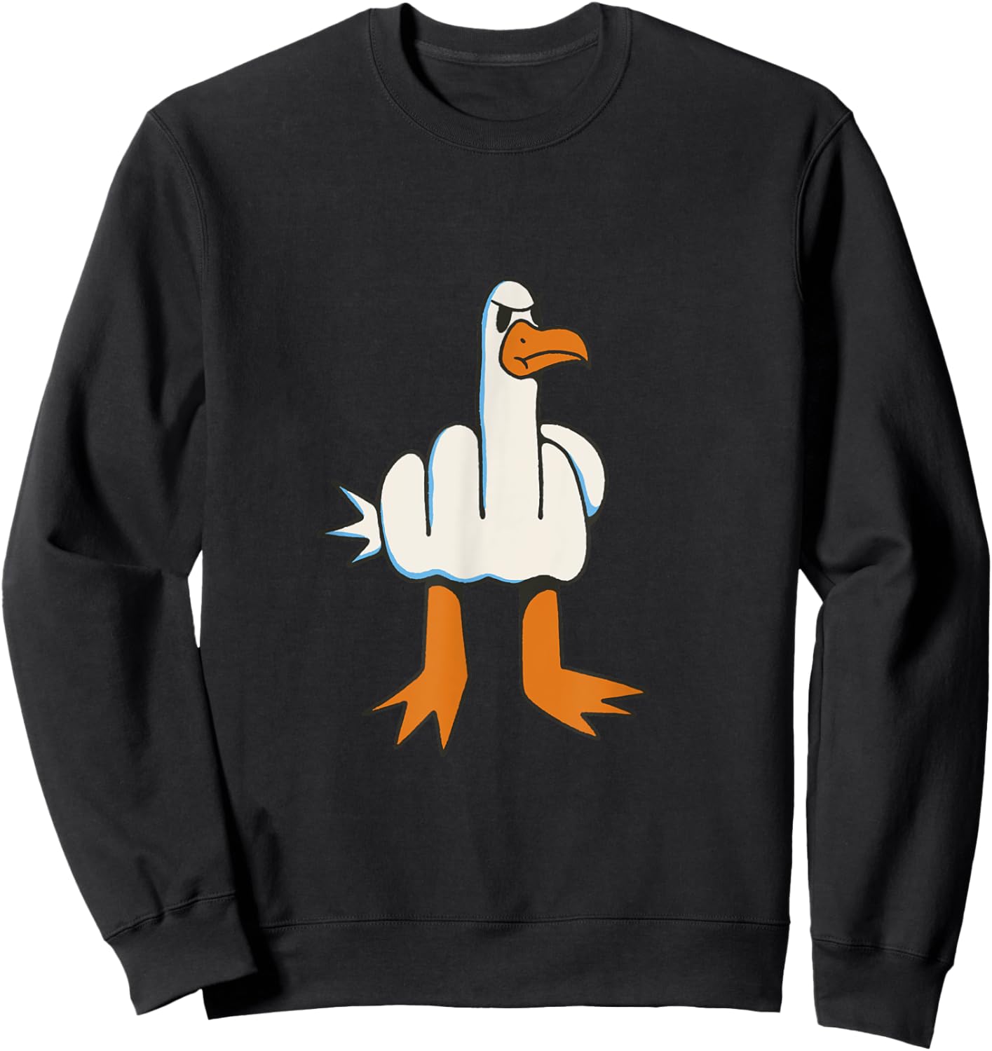 Bird giving the bird with the middle finger Sweatshirt - Sweatshirt | Black