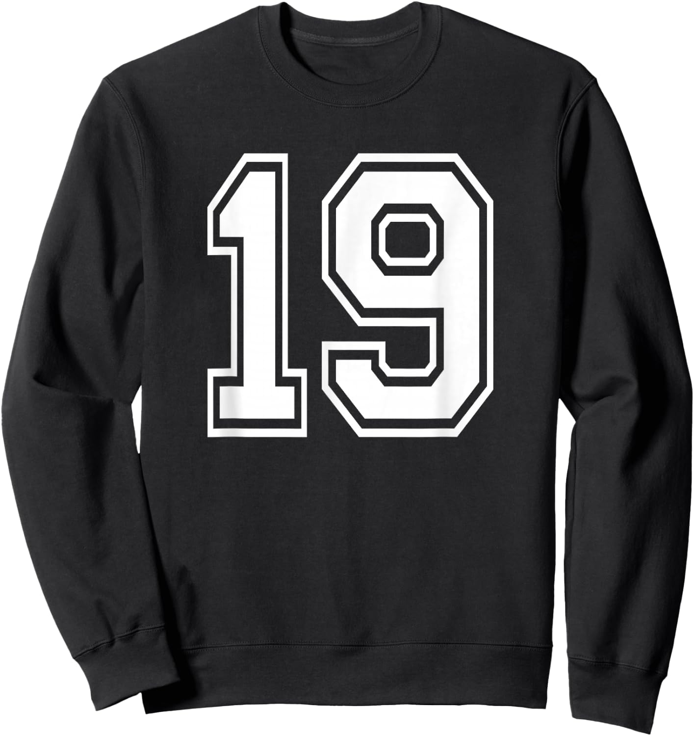 Number 19 Birthday Gift Sports Player Team Numbered Jersey Sweatshirt - Sweatshirt | Black